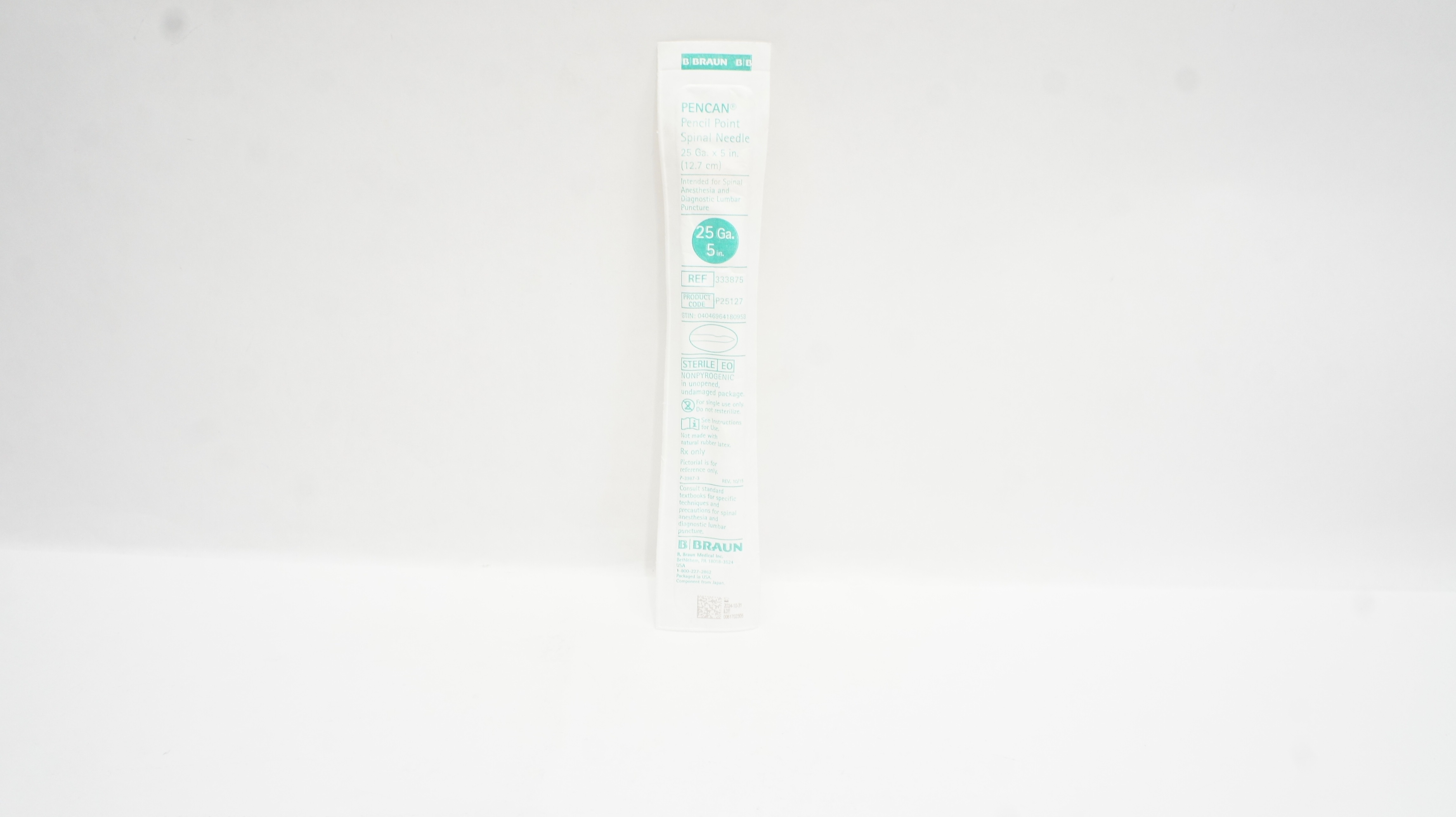 Braun 333875 PENCAN Pencil Point Spinal Ndle 25Ga. x 5inch
