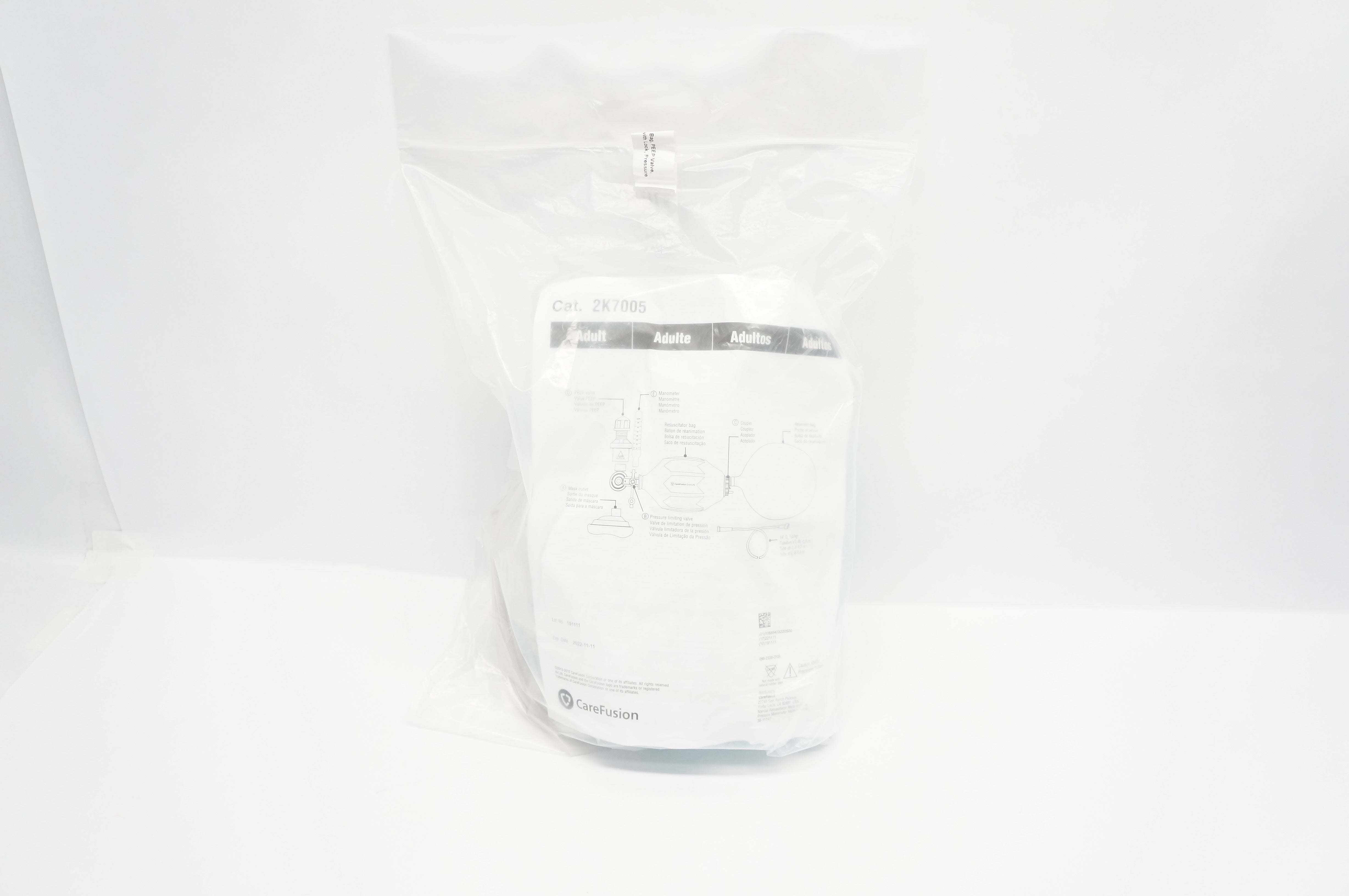 CareFusion 2K7005 Adult Manual Resuscitator w/14ft. O2 Tubing (x)