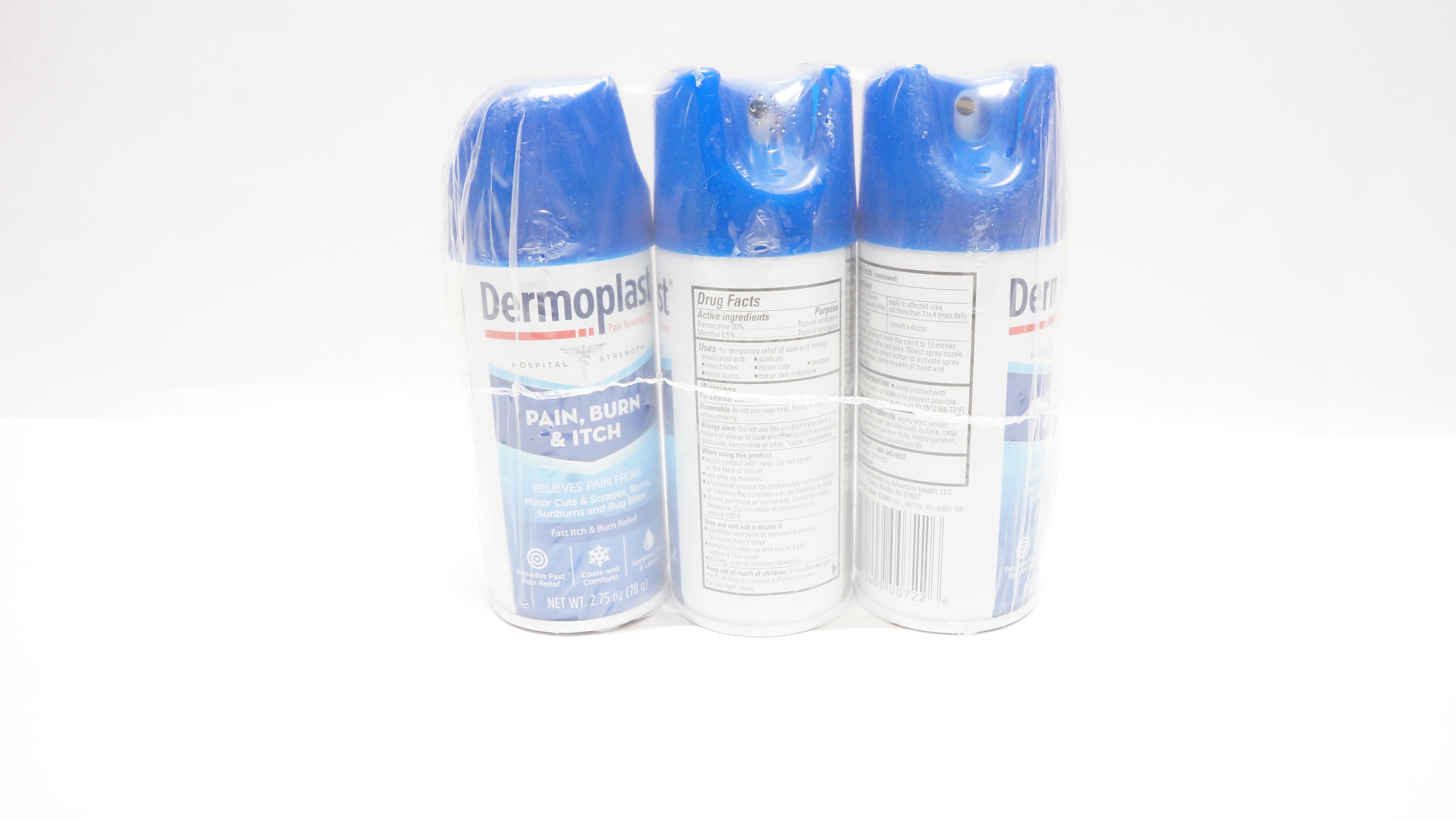 Hospital Strength Dermoplast Pain Relieving Spray 2.75oz - Pack of 3