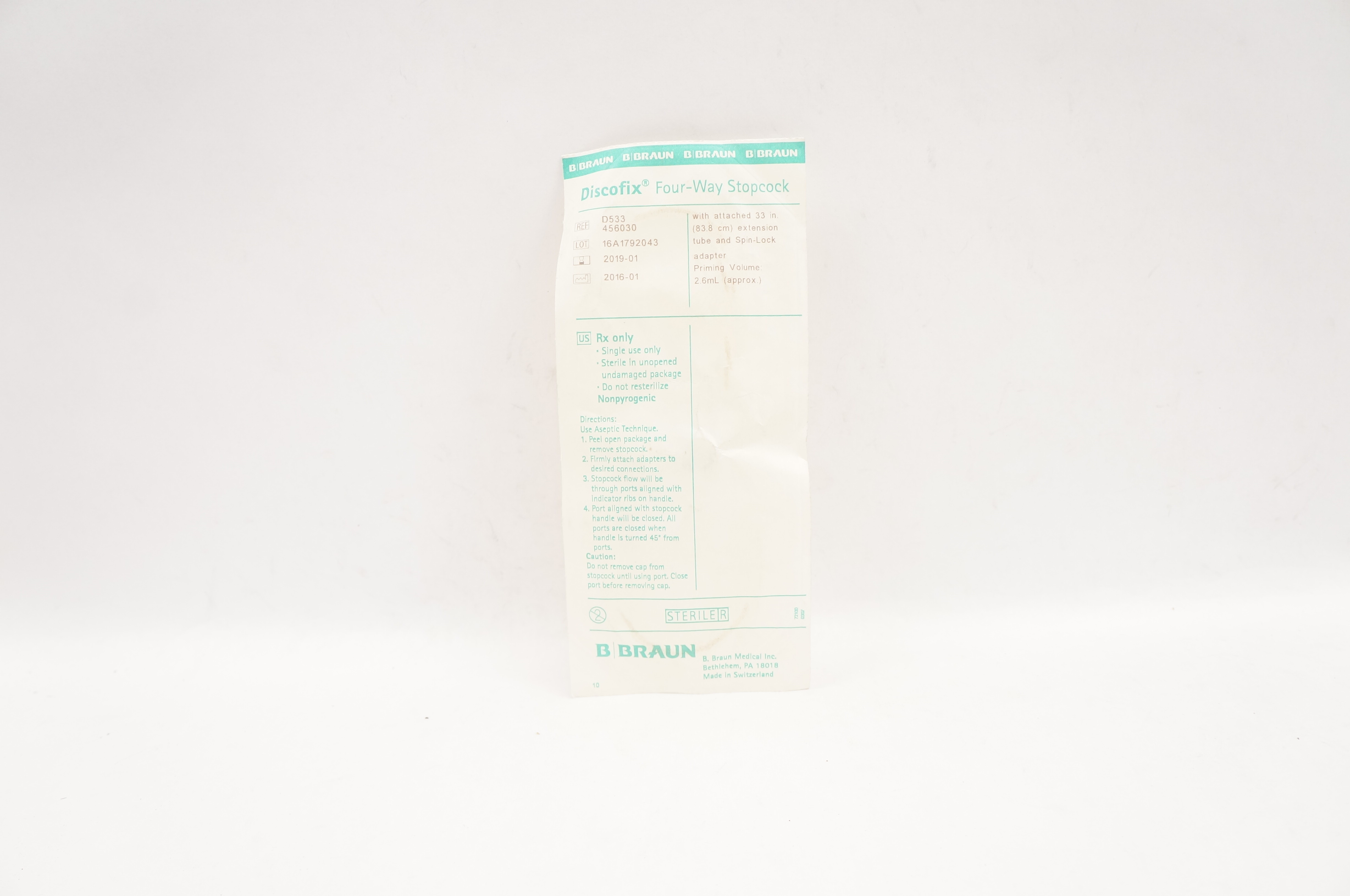 B.Braun D533 456030 Discofix 4-Way Stopcock 2.6ml (x)