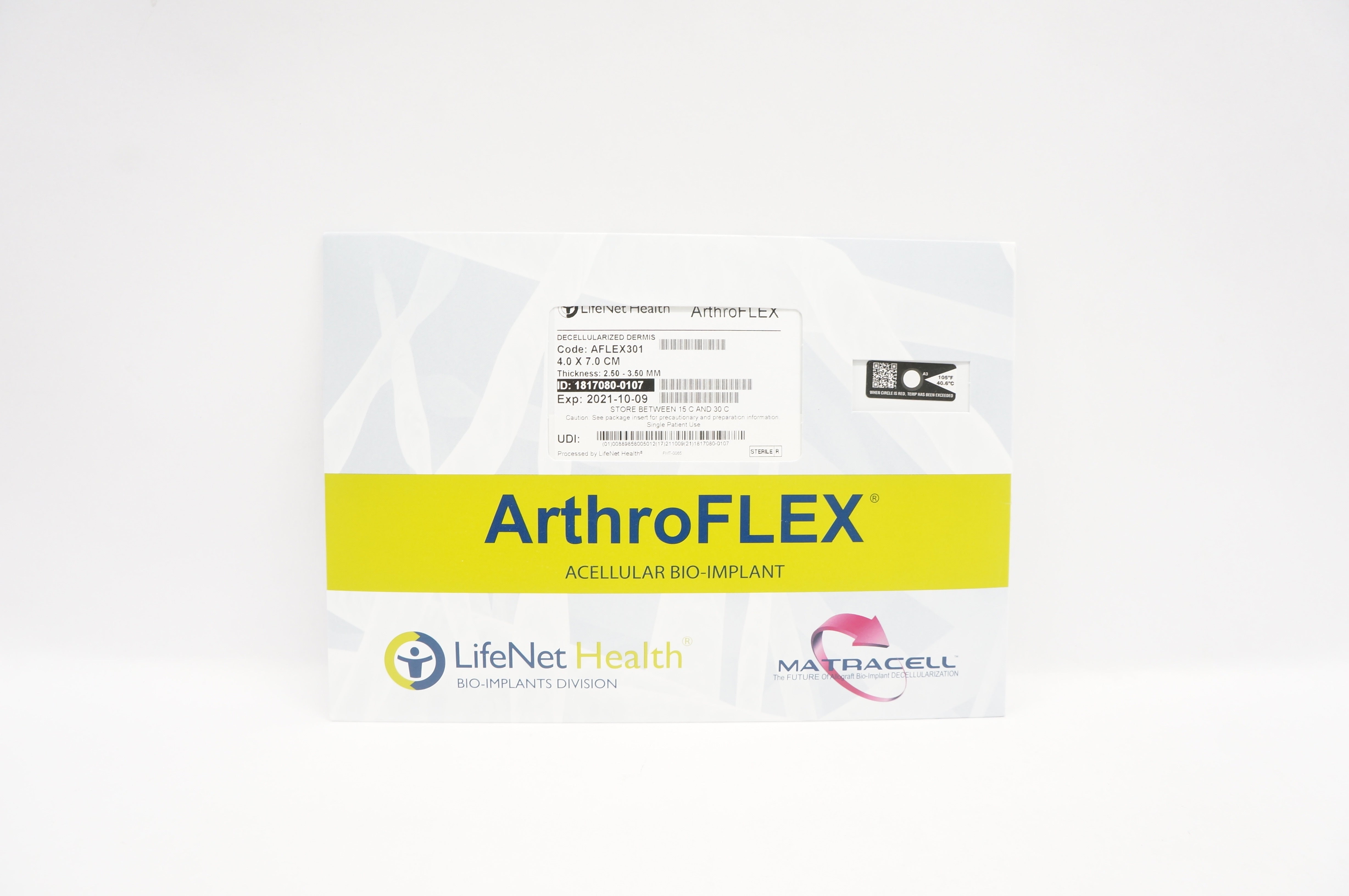 Matracell AFLEX301 LifeNet Health ArthroFlex Decellularized Dermis 4.0x7.0cm (x)