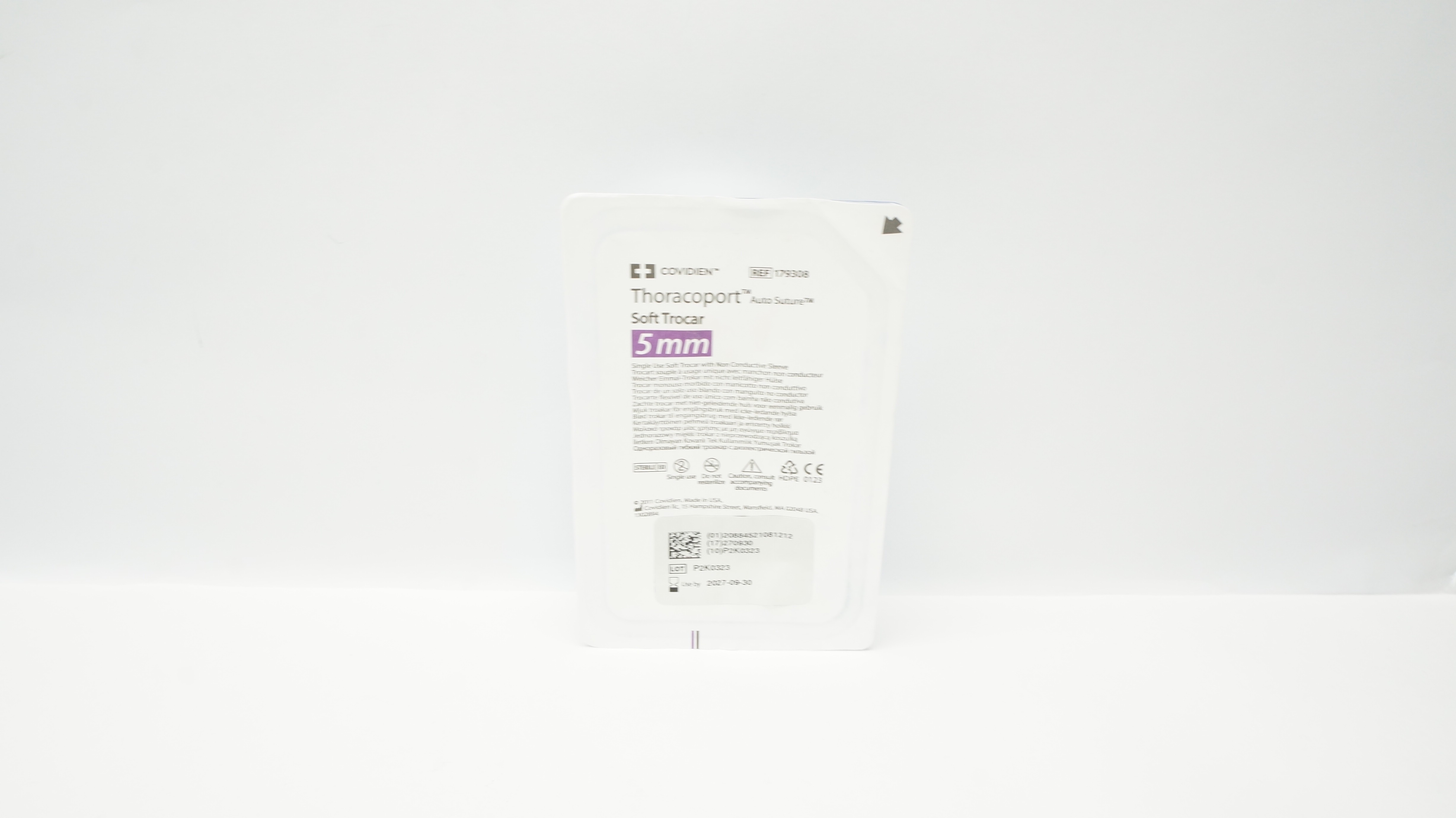 Covidien 179308 Thoracoport Auto Suture, Soft Trocar 5mm