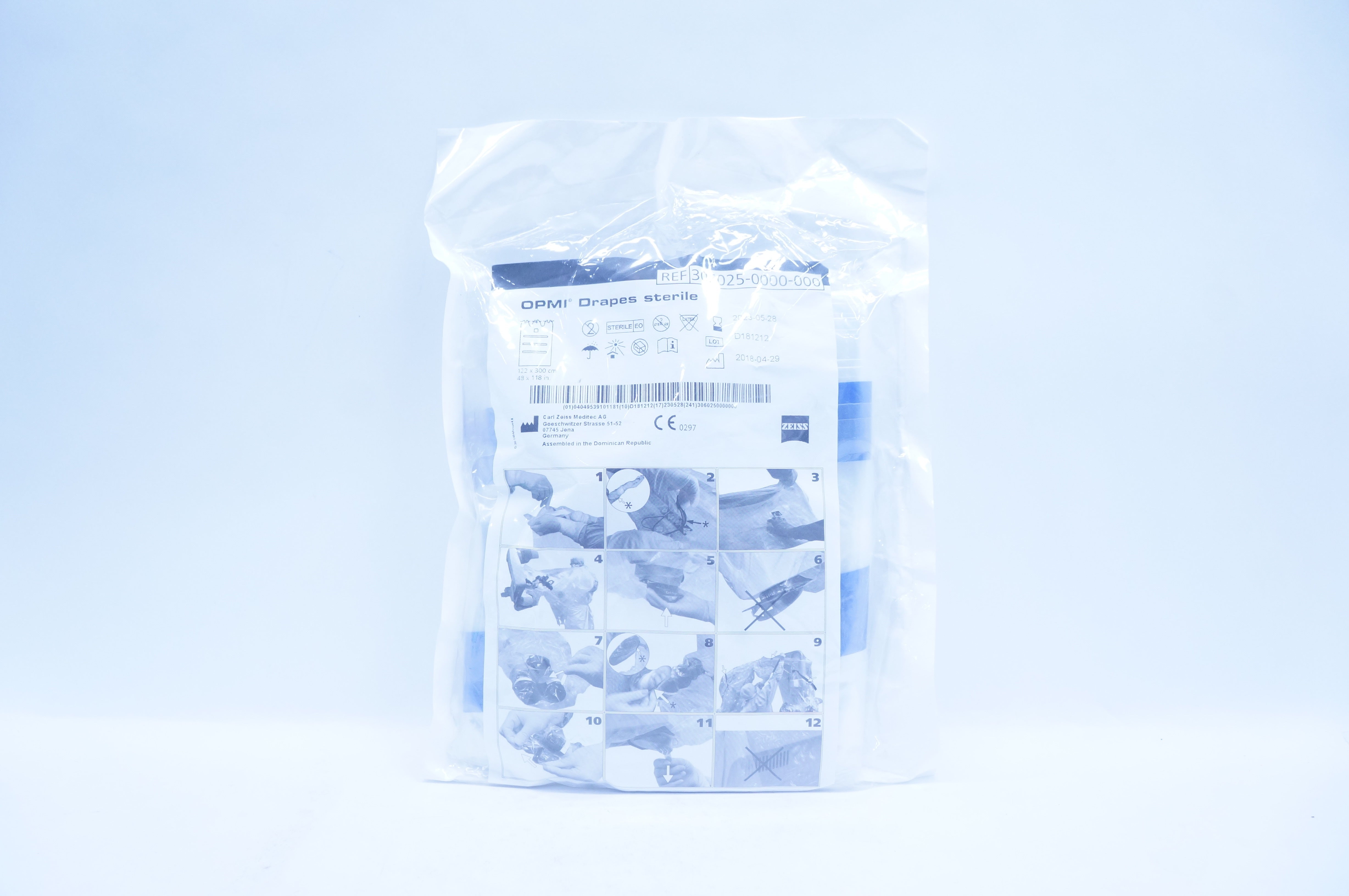 Zeiss Meditec 306025-0000-000 OPMI Drapes Sterile, 48inch x 118inch