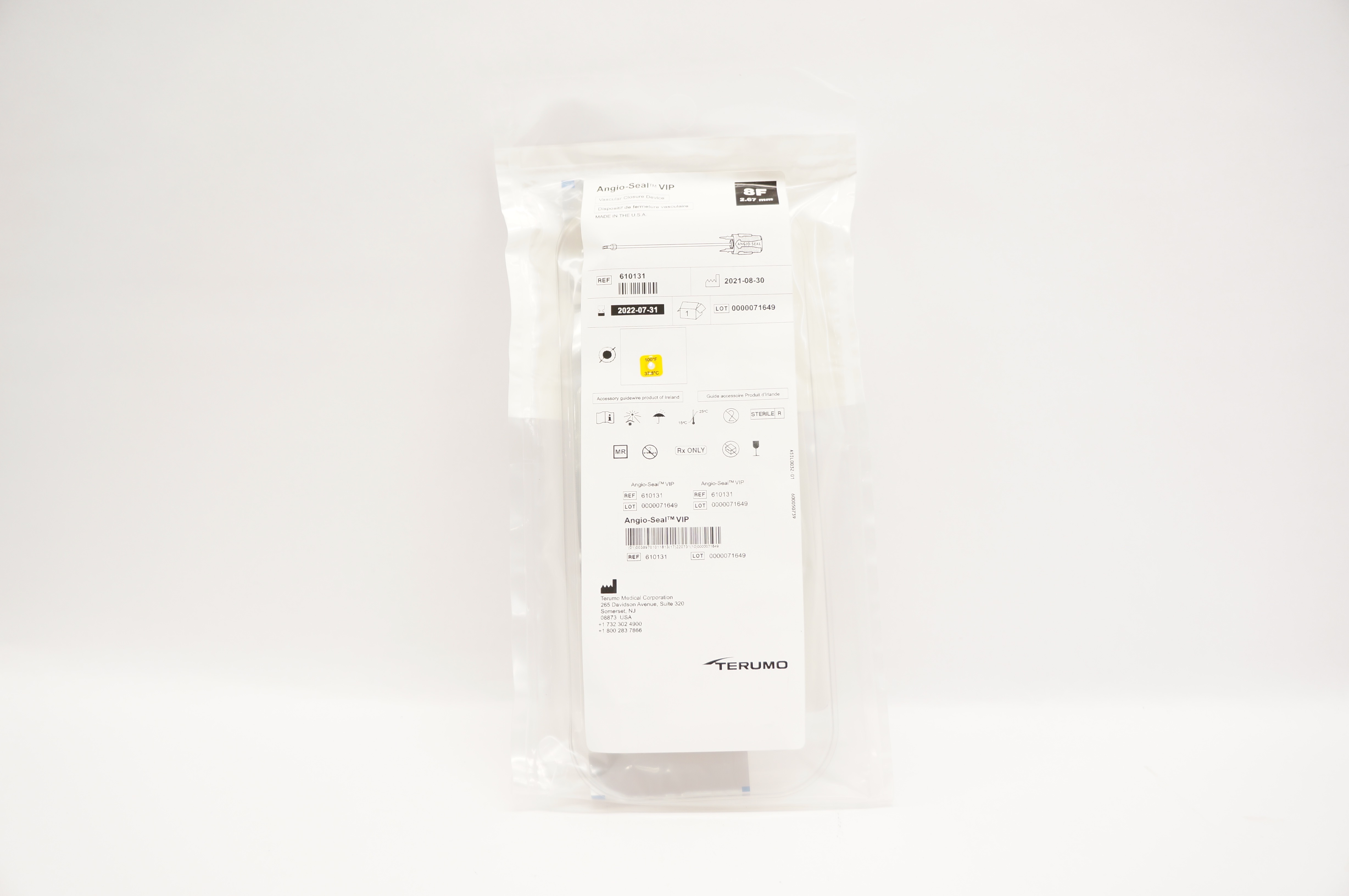 Terumo 610131 Angio-Seal VIP Vascular Closure Device 8F (x)