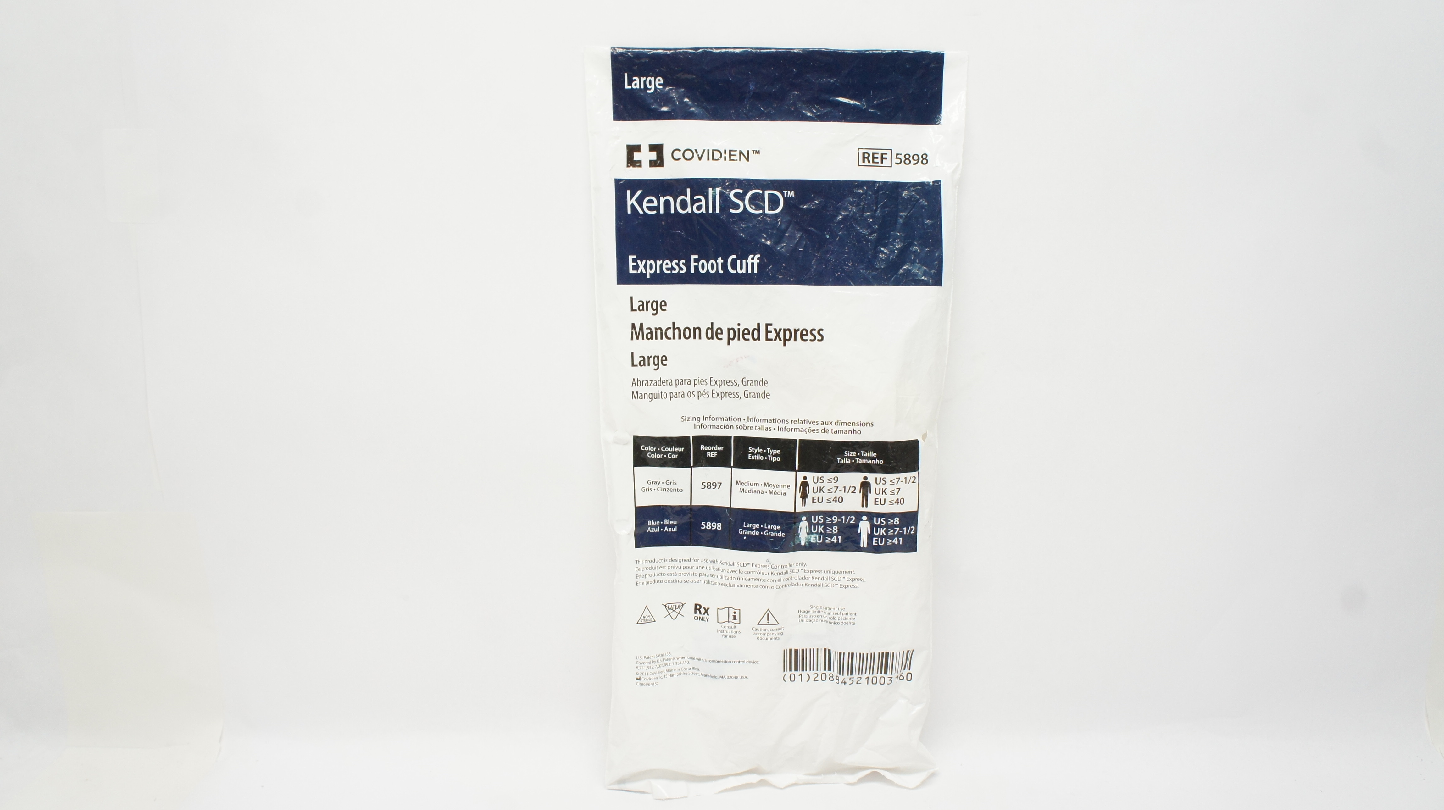 Covidien 5898 Kendall SCD Express Foot Cuff, Large