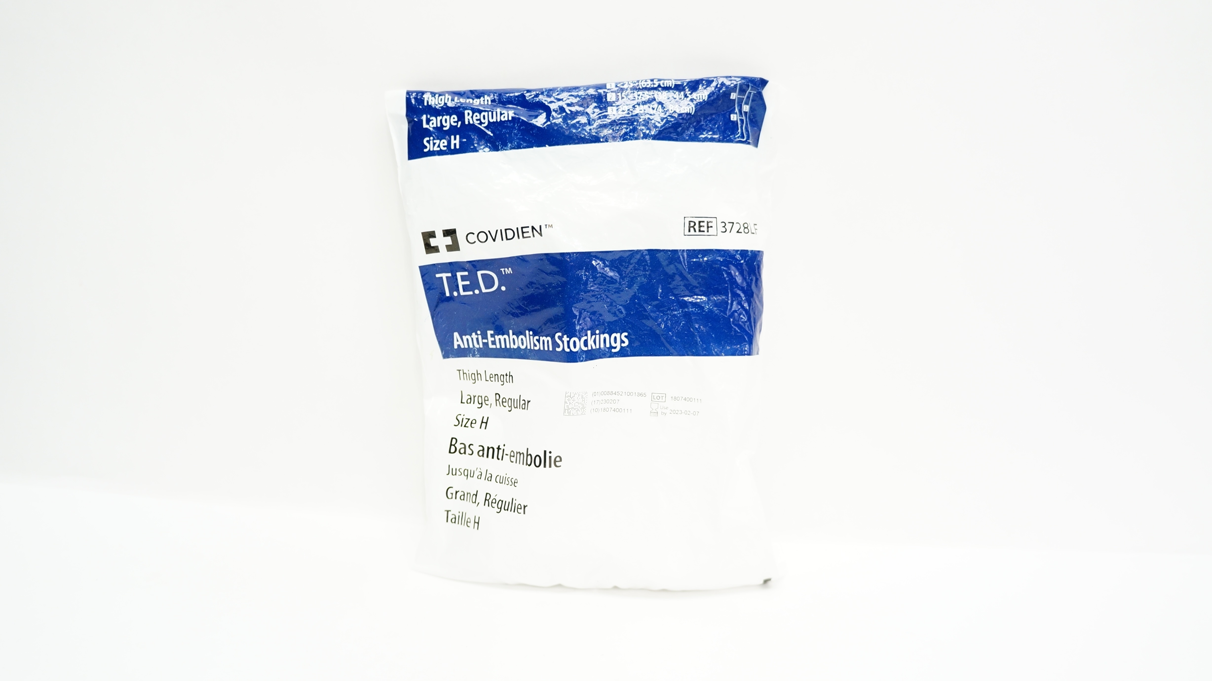Covidien 3728LF Anti-Embolism Stockings, Thigh Length, Large, Regular, Size H(x)