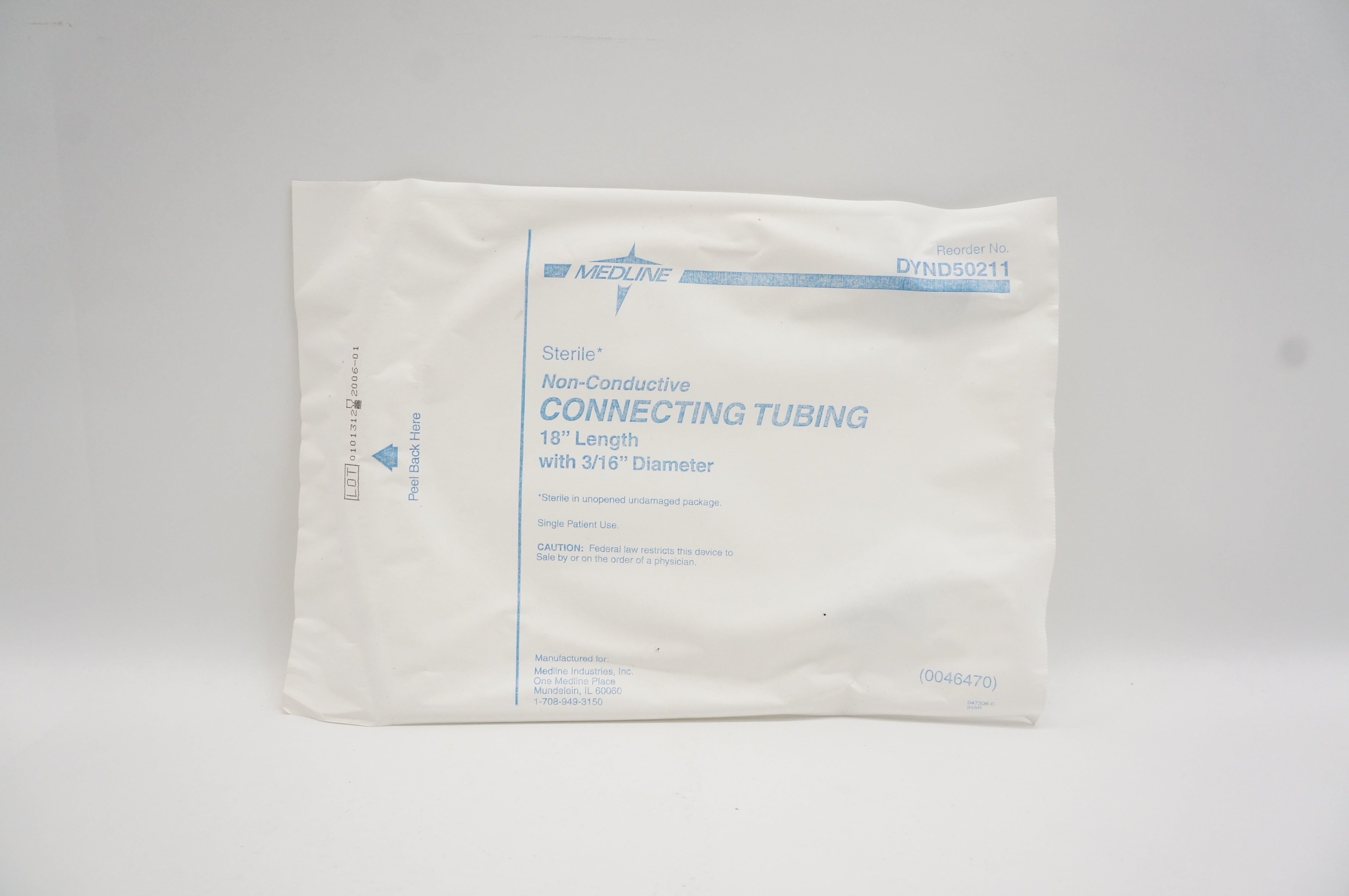 Medline DYND50211 Non-Conductive Connecting Tubing 18inch x 3/16inch (x)