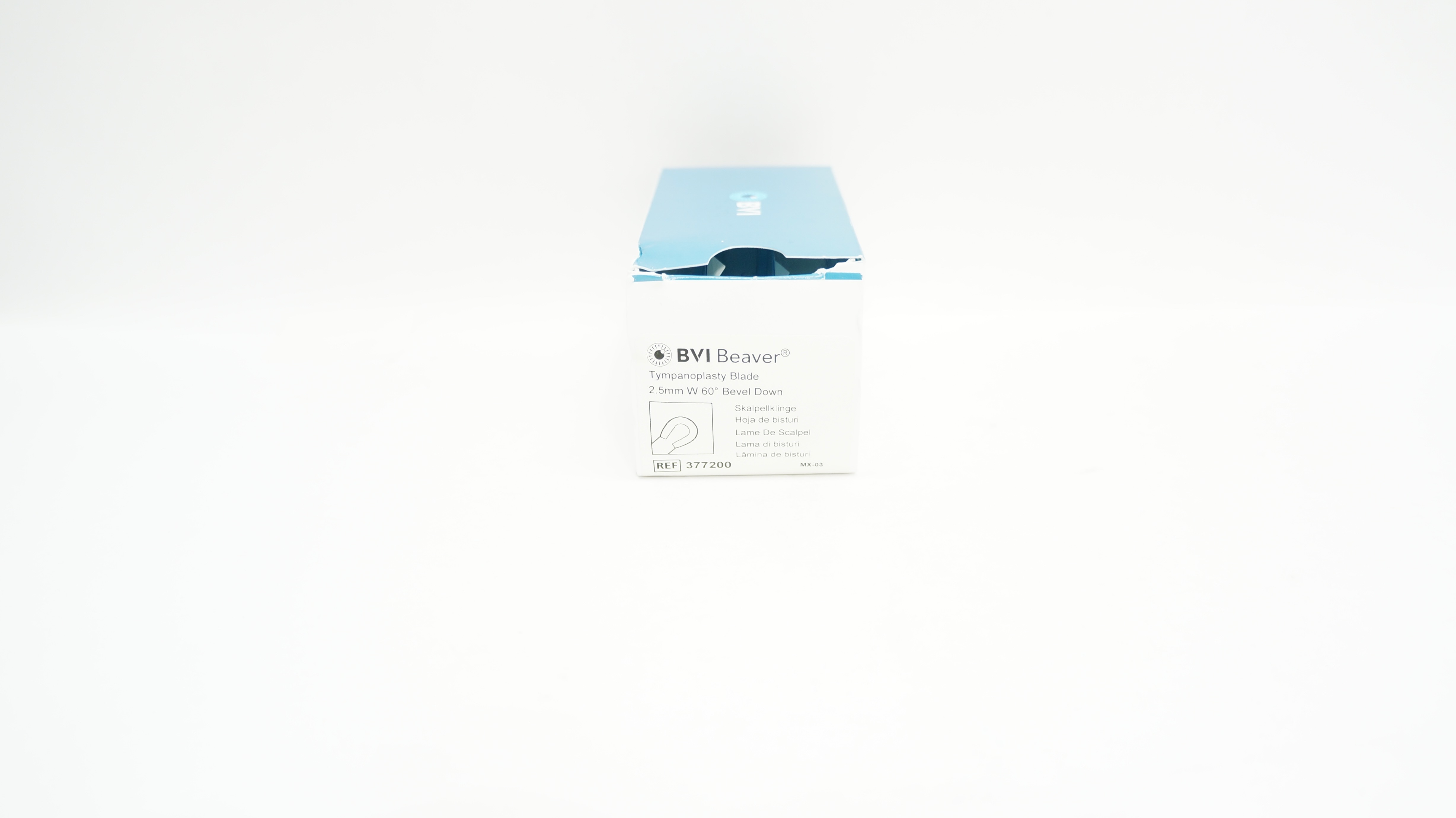 BVI Beaver Visitec 377200 Tympanoplasty Blade 2.5mm W 60° Bevel Down