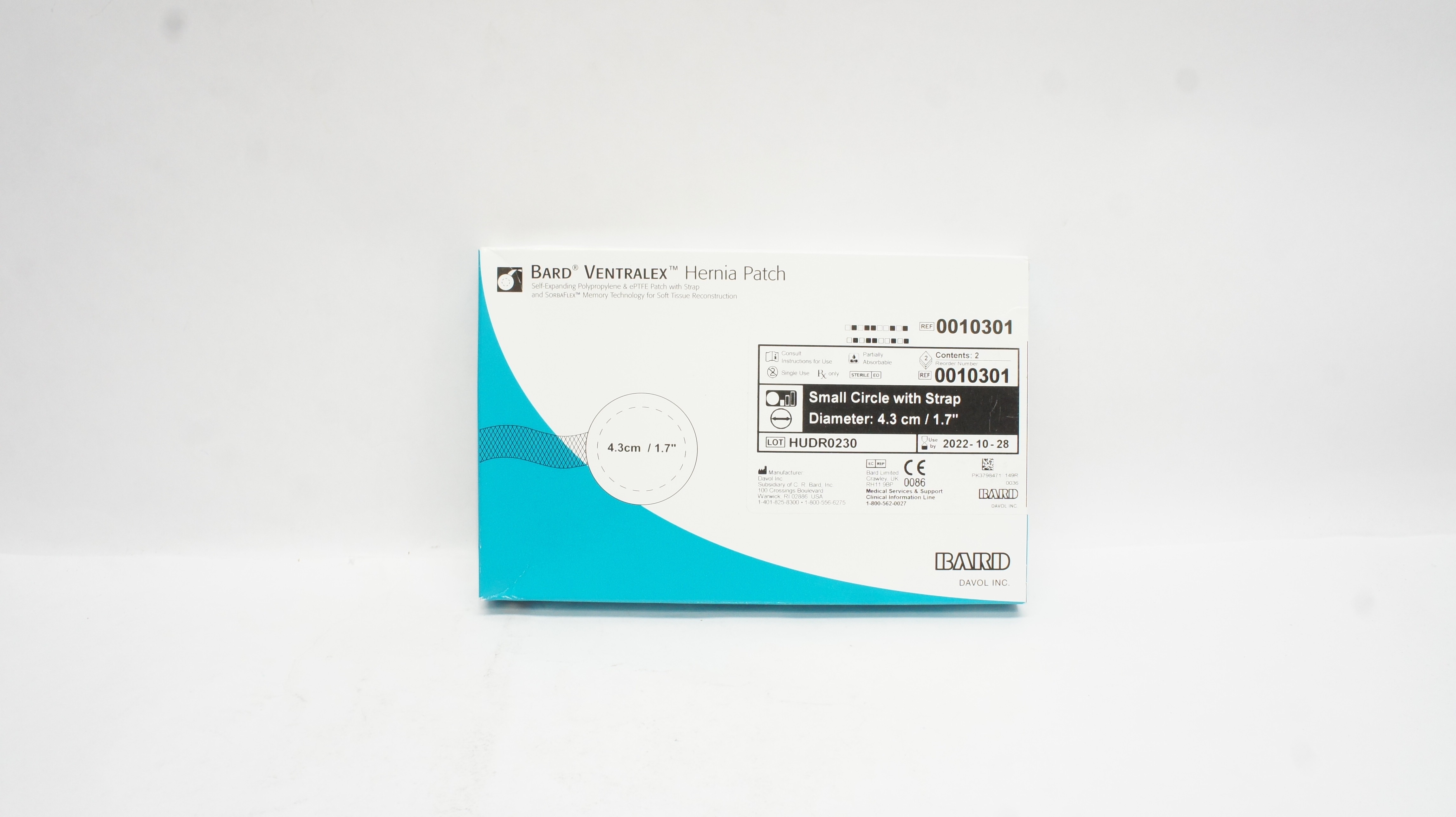 Bard 0010301 Ventralex Hernia Patch Self-Expanding 1.7inch (x) -Pack of 2