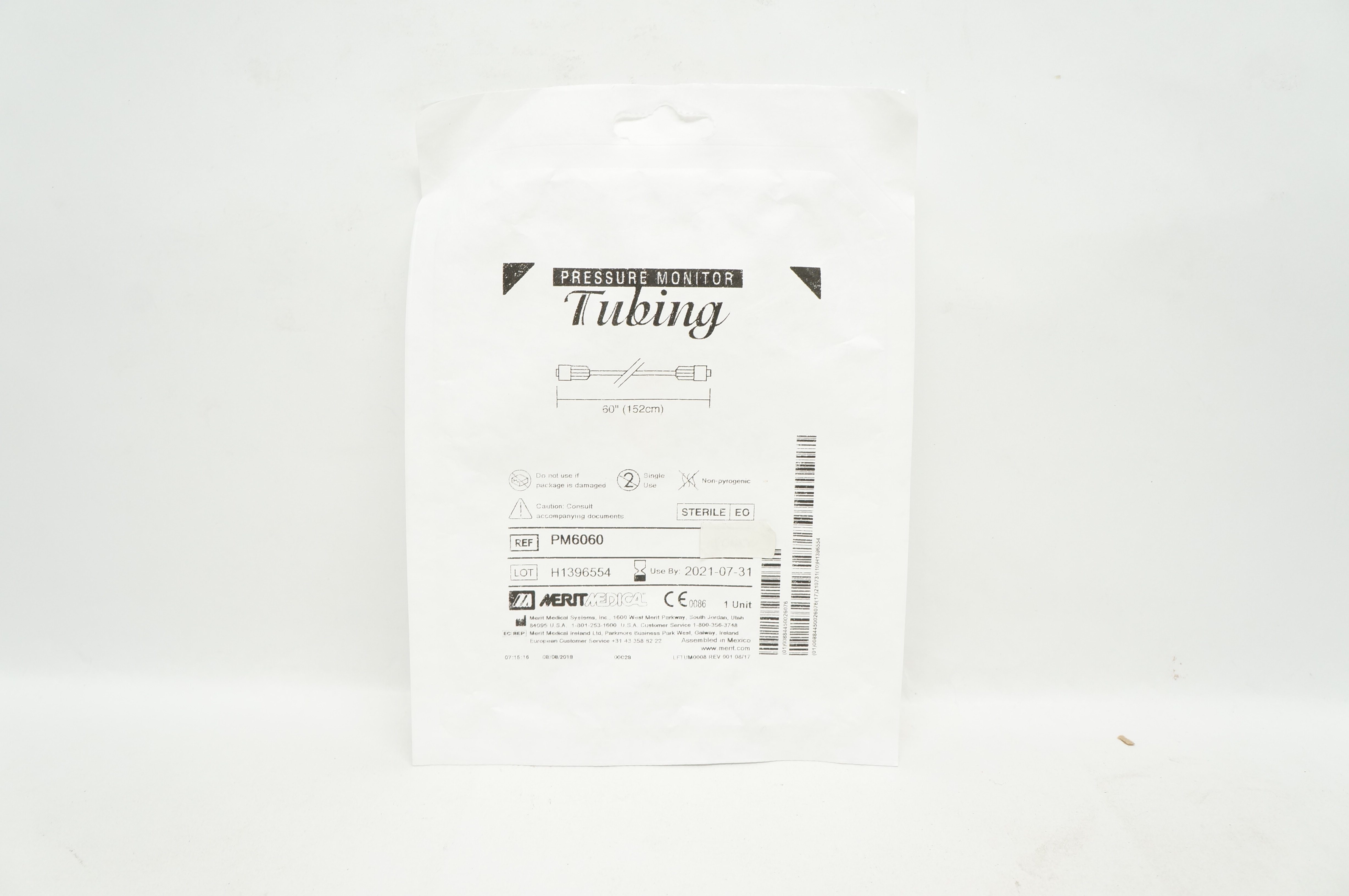Merit Medical PM6060 Pressure Monitor Tubing 60inch
