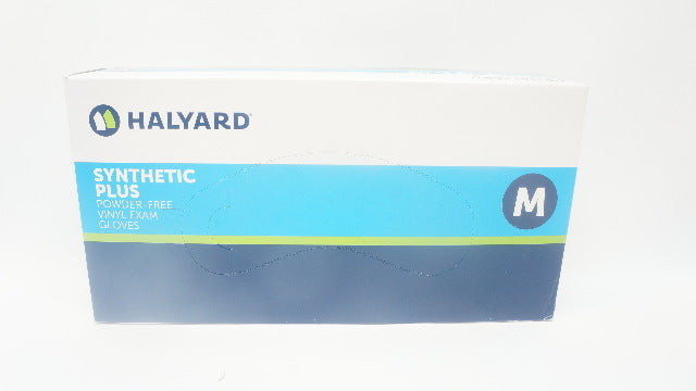 Halyard 50032 Synthetic Plus Power-Free Vinyl Exam Gloves M - Box of 100