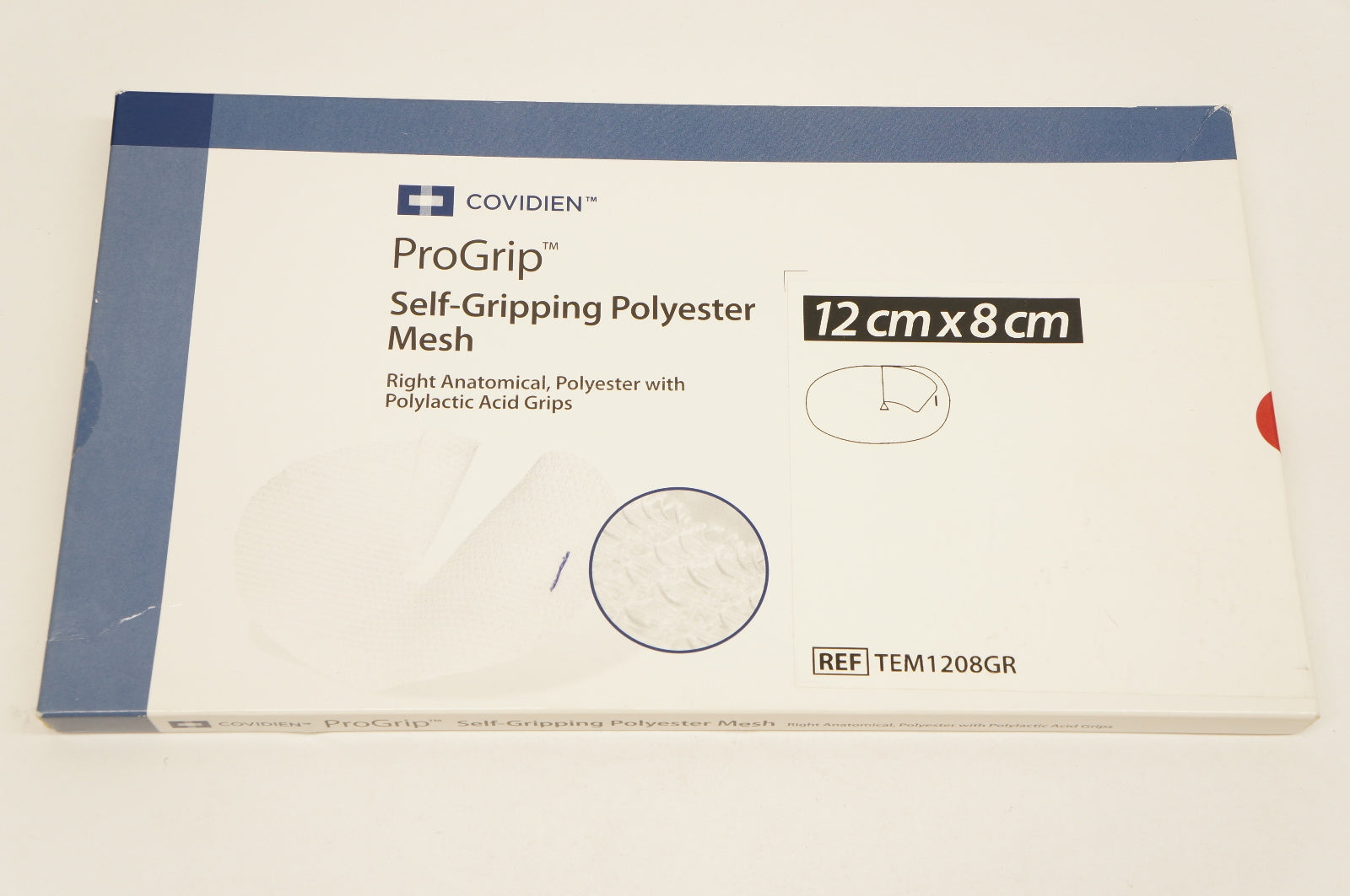 Covidien TEM1208GR ProGrip SelfGripping Polyester Mesh 12cm x 8cm