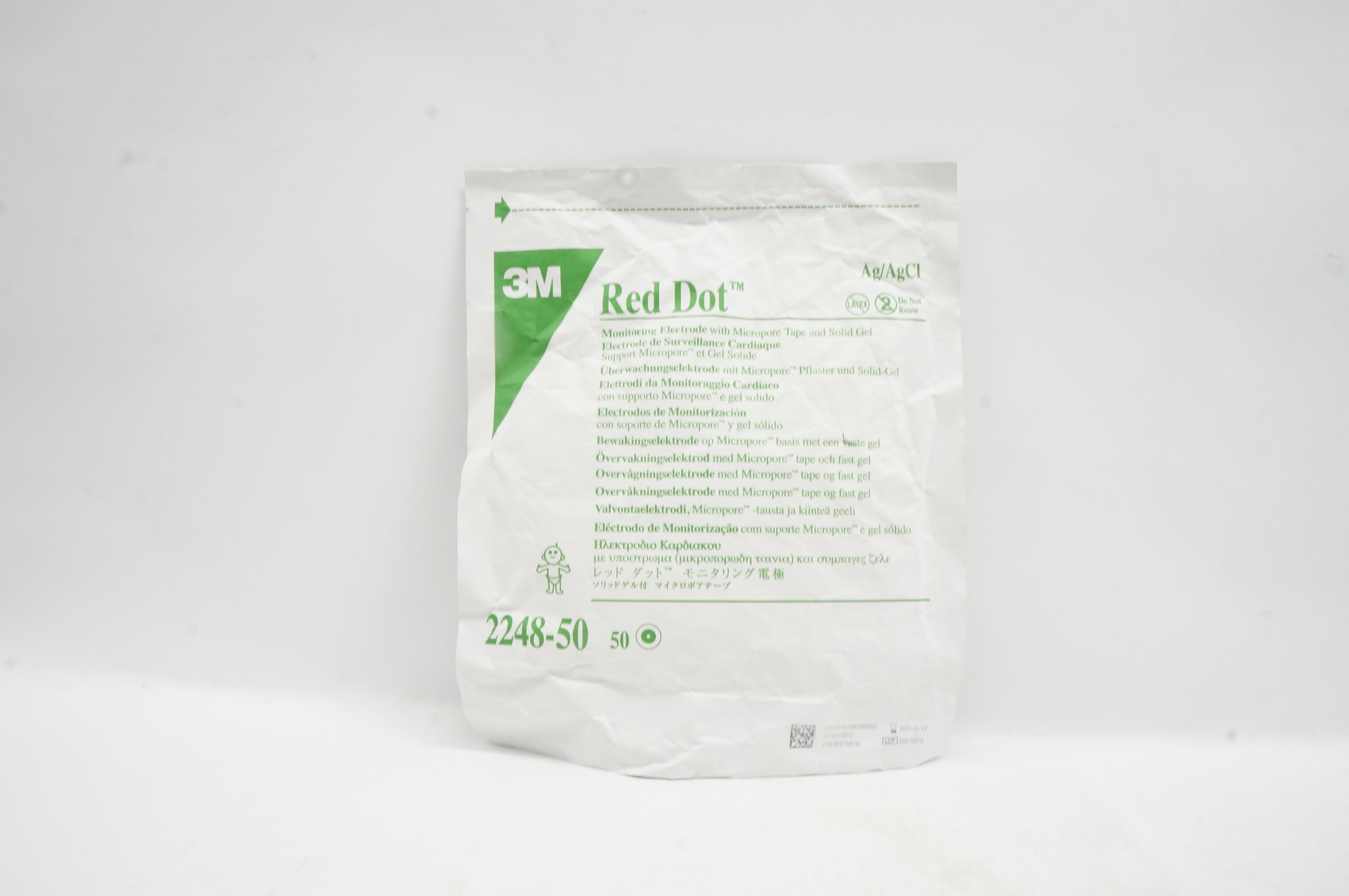 3M 2248-50 Red Dot Monitoring Electrode  - Pack of 50 (x)