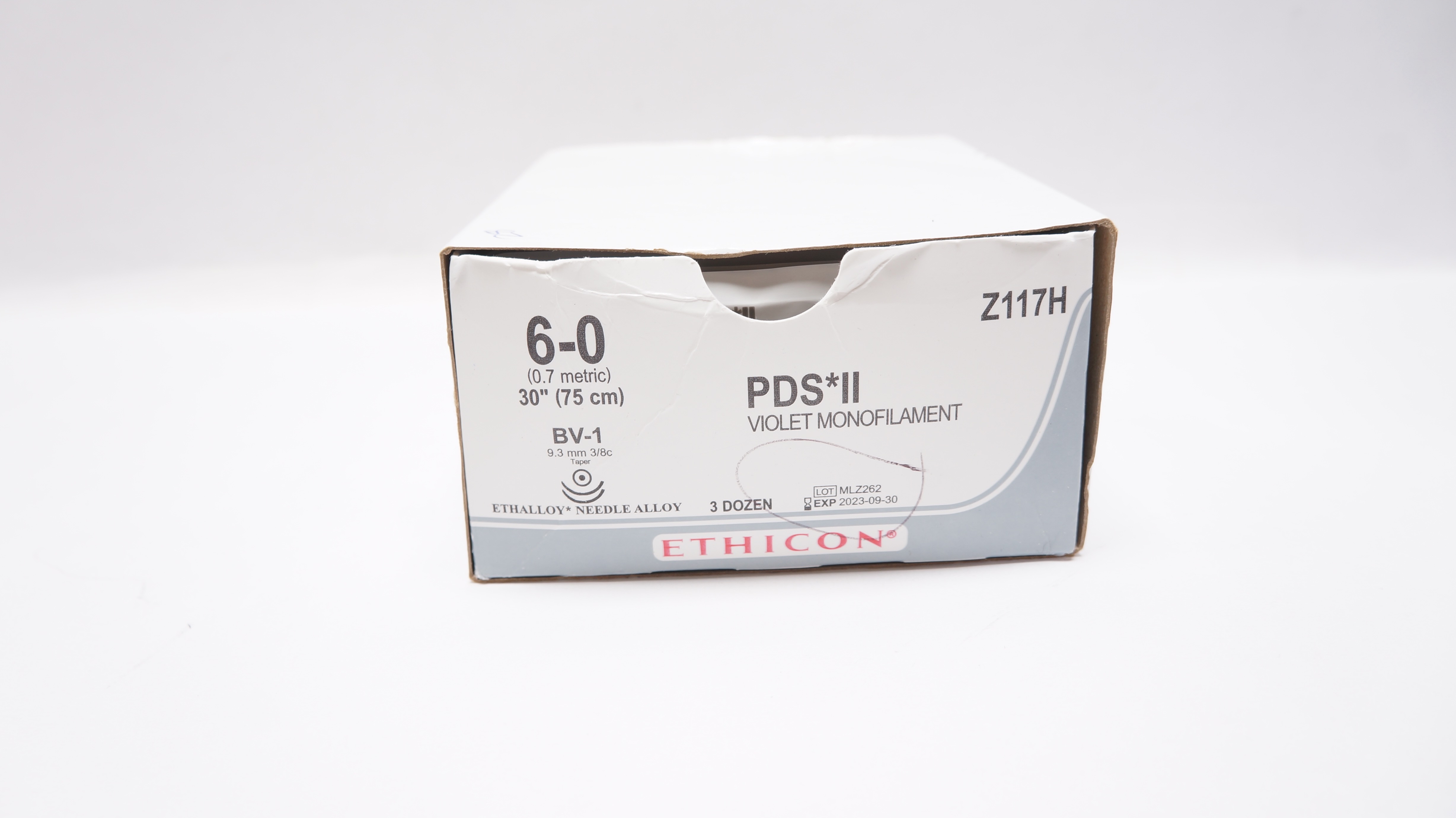 Ethicon Z117H 6-0 PDS II BV-1 9.3mm 3/8c Taper 30In - Box of 28 (x)