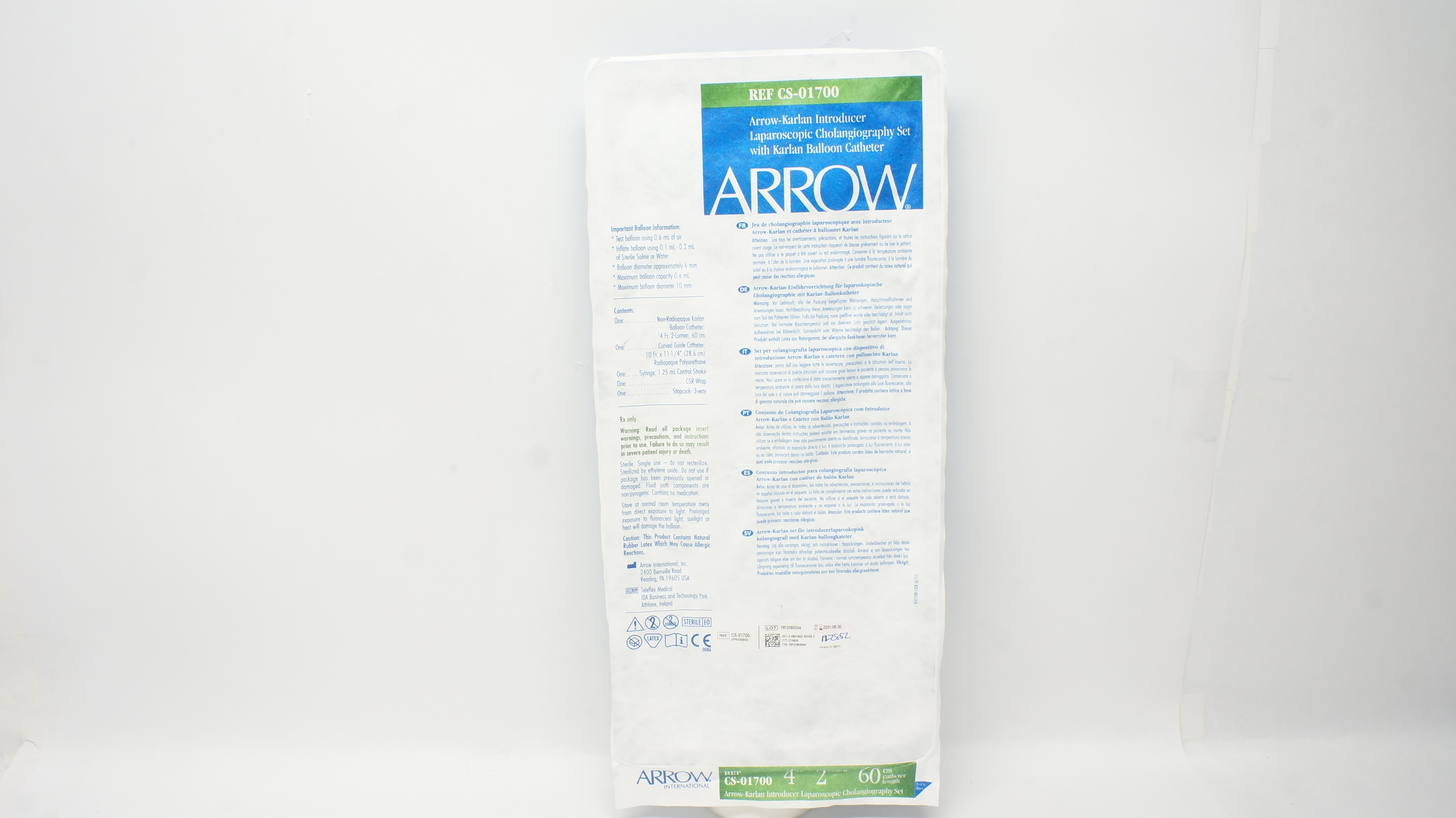 Arrow CS-01700 Laparoscopic Cholangiography Set 4Fr x 60 cm (x)