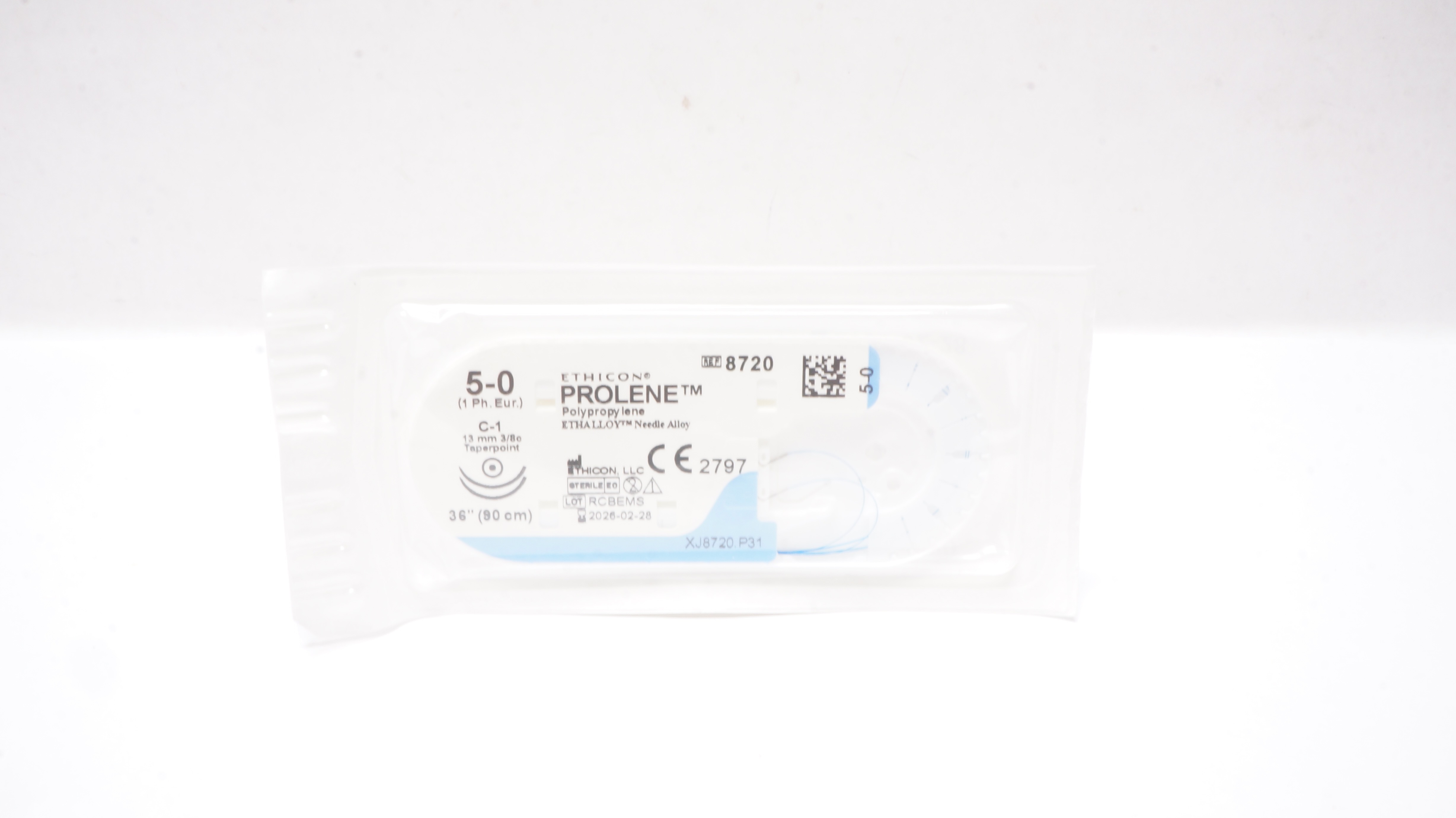 Ethicon 8720 5-0 Prolene Polypropylene Stre C-1 13mm 3/8c Taperpoint 36 inch