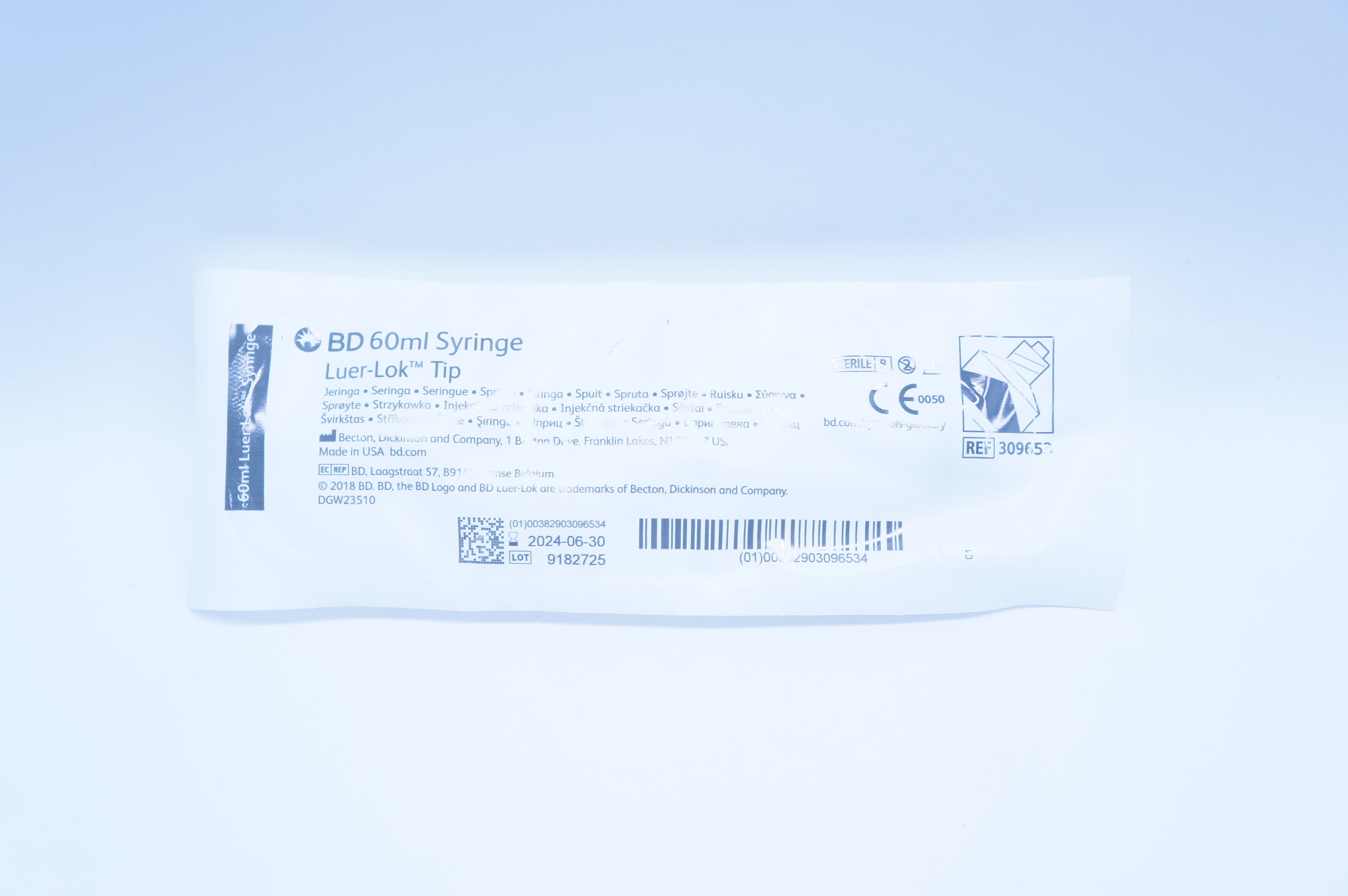 BD 309653 60ml Syringe Luer-Lok Tip