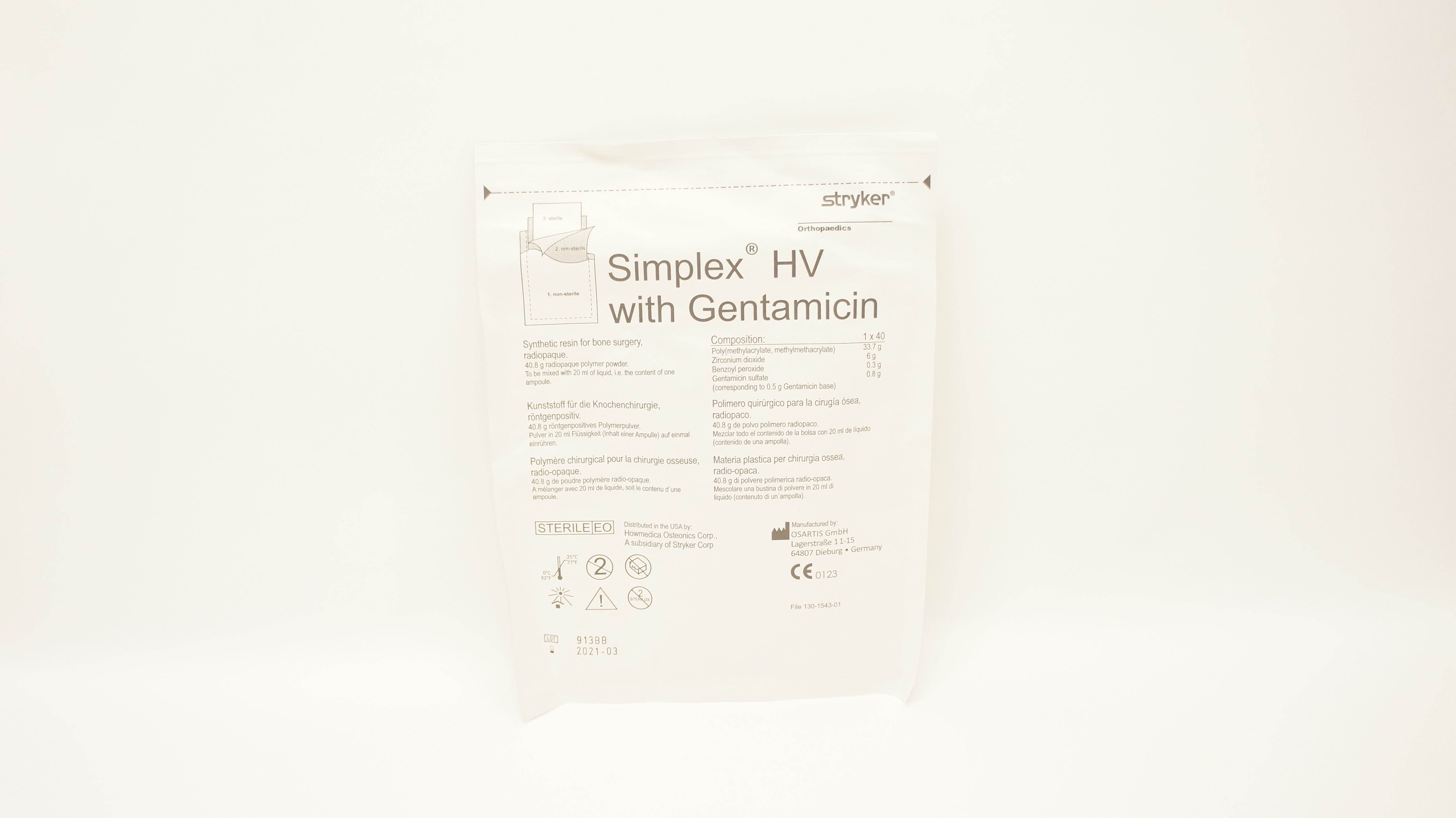 Stryker Orthopaedics Simplex HV with Gentamicin (x)