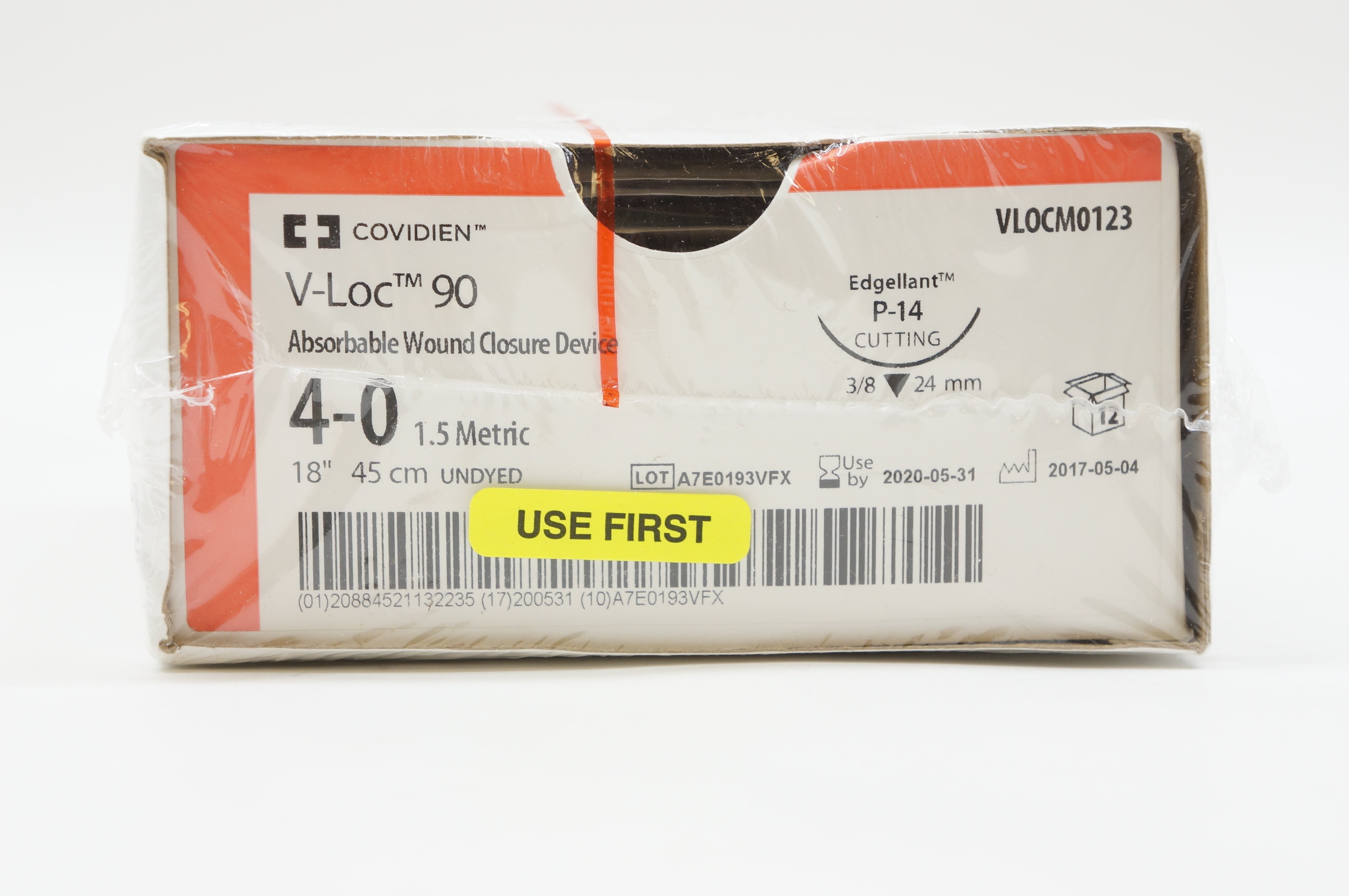 Covidien VLOCM0123 4-0 V-Loc 90, P-14, 3/8 24mm, 18inch (x) - Box of 12