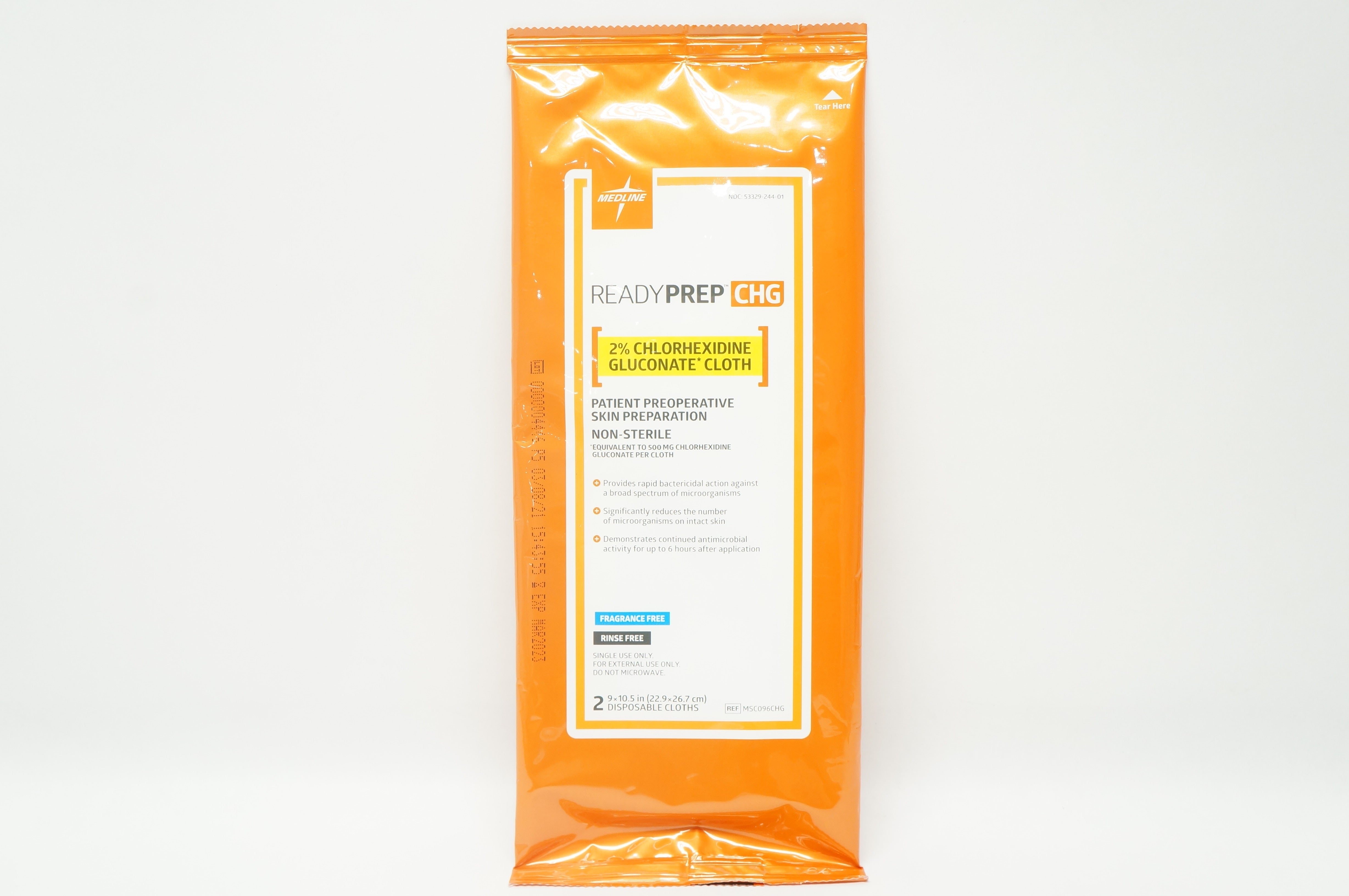 Chg Wipe Rash Medline MSC096CHG ReadyPrep CHG 2% Chlorhexidine Gluconate Cloth - Pack ...