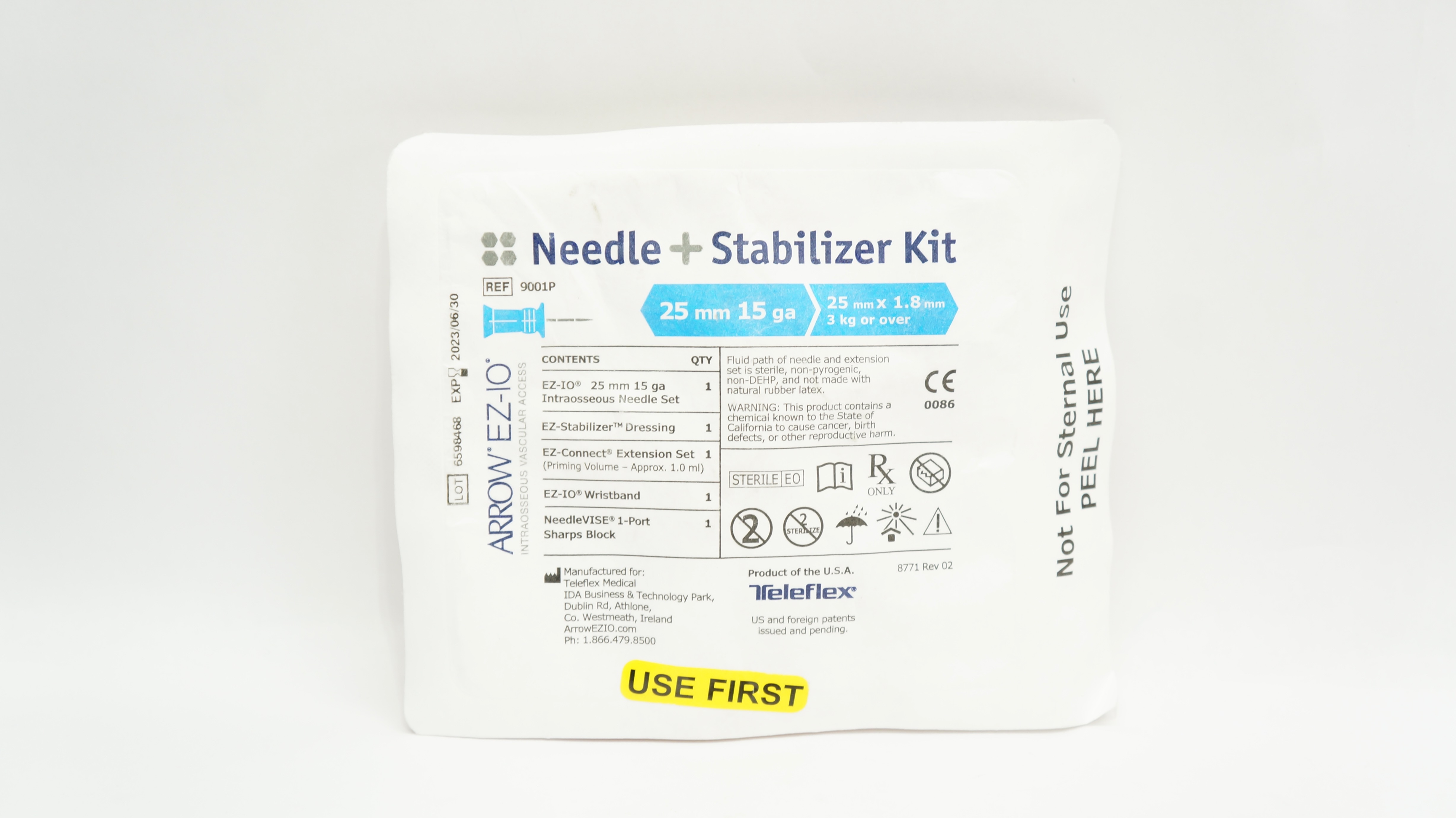 Teleflex 9001P Arrow EZIO Ndle + Stabilizer Kit 25 mm x 15 ga (x)