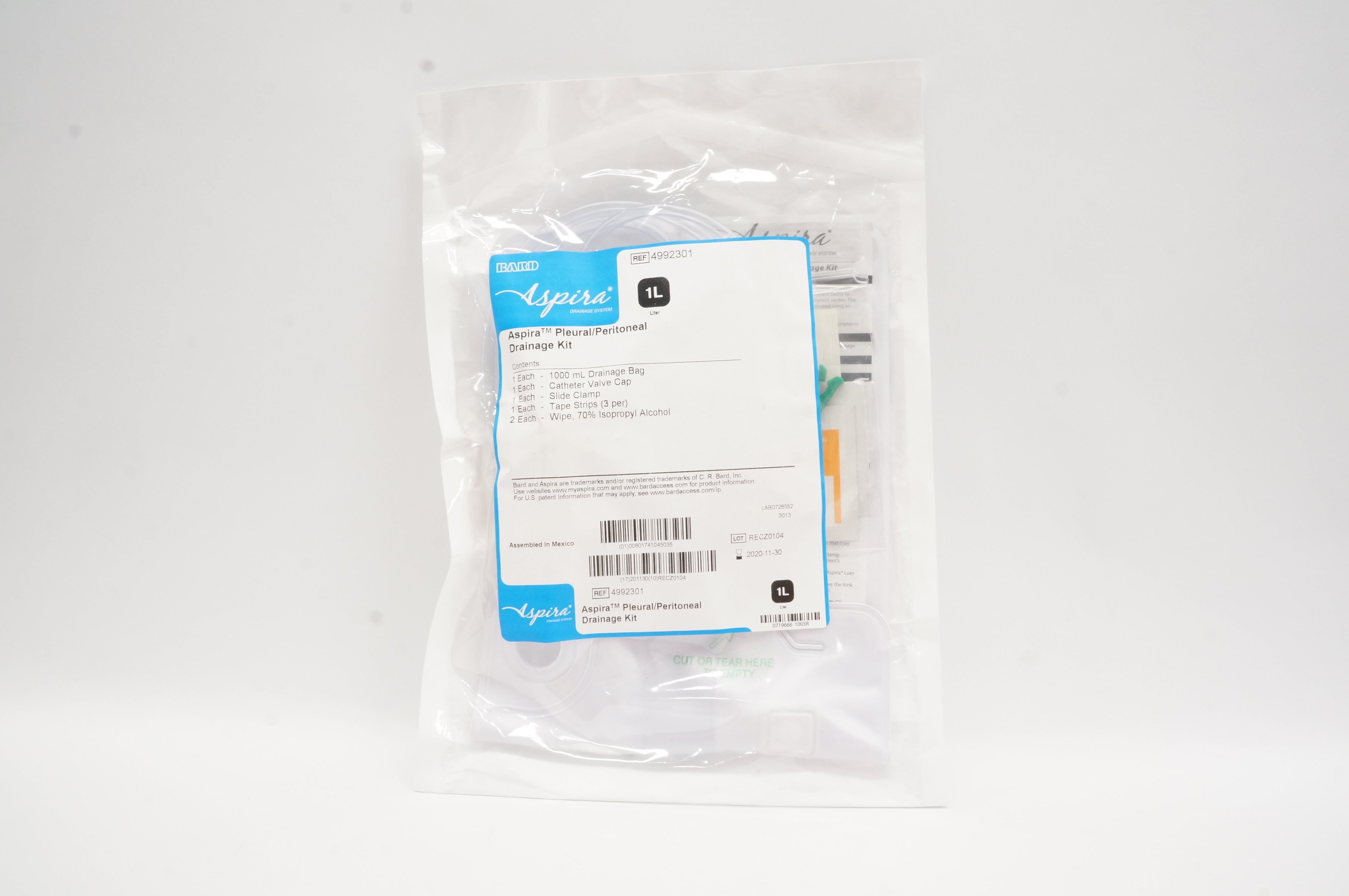 Bard 4992301 Aspira Pleural/Peritoneal Drainage Kit 1L (x)