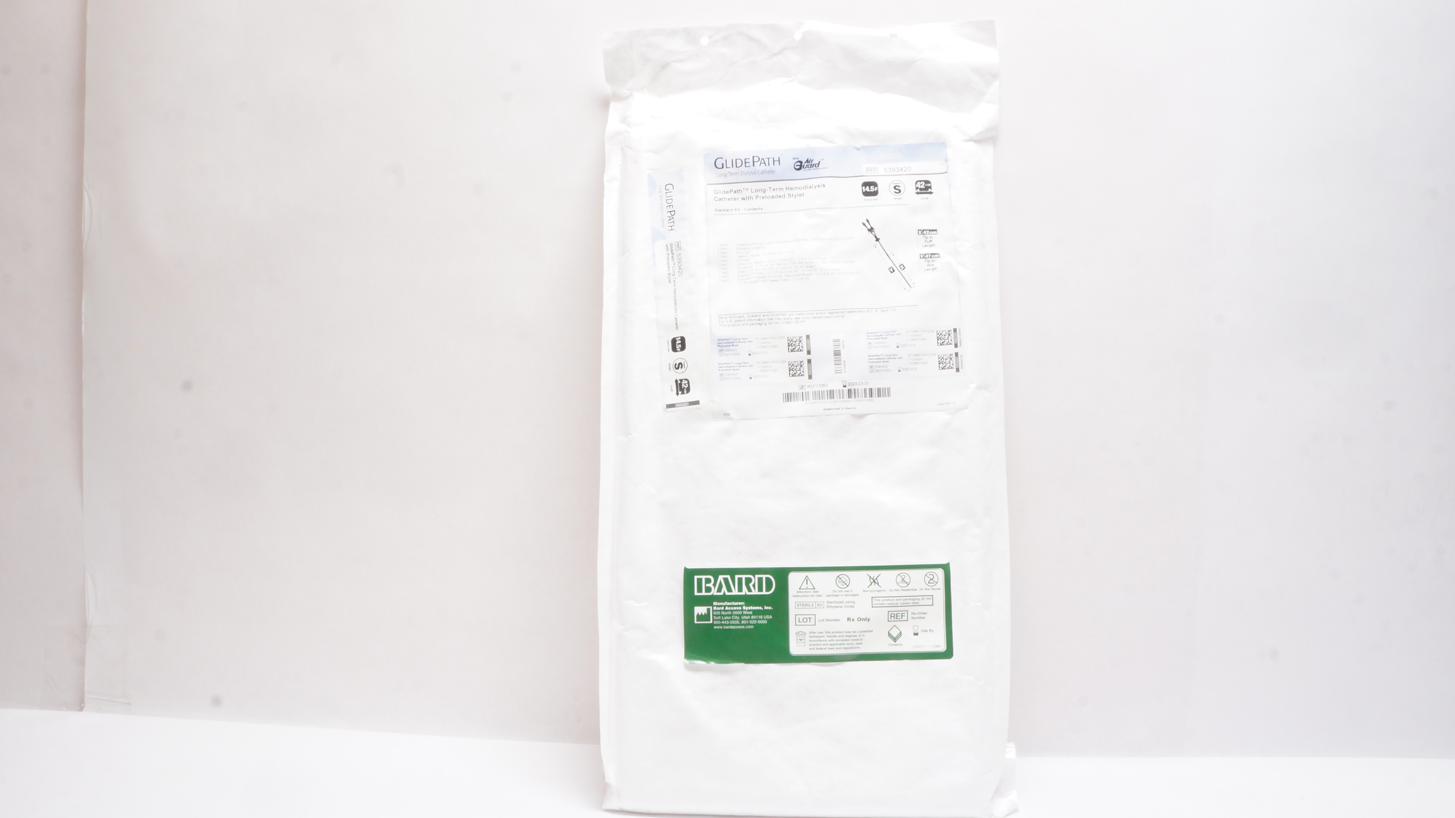 Bard 5393420 GlidePath Long-Term Hemodialysis Cath w/Preloaded Stylet 14.5F (x)