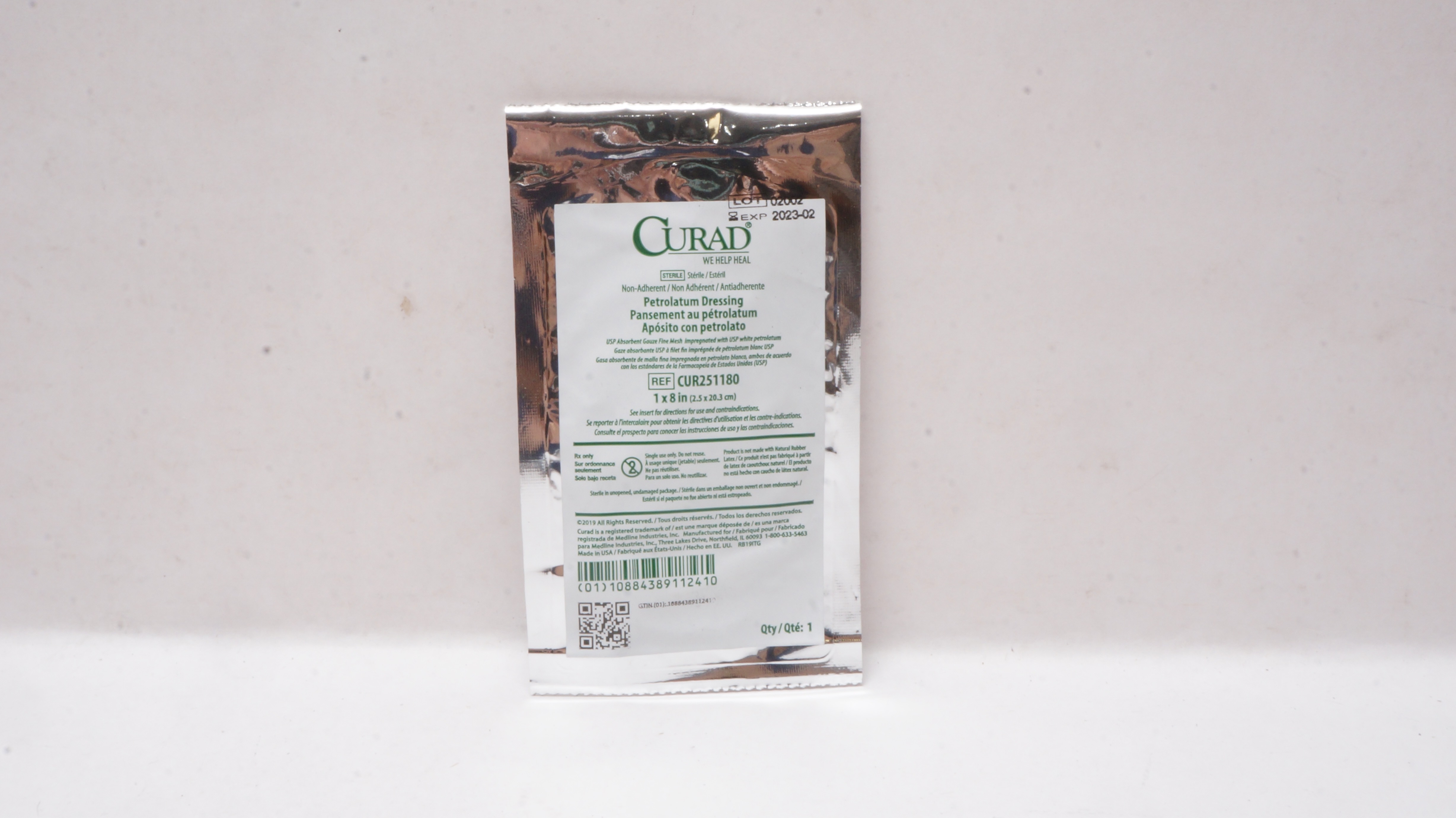 Curad CUR251180 Petrolatum Dressing 1inch x 8inch (x)