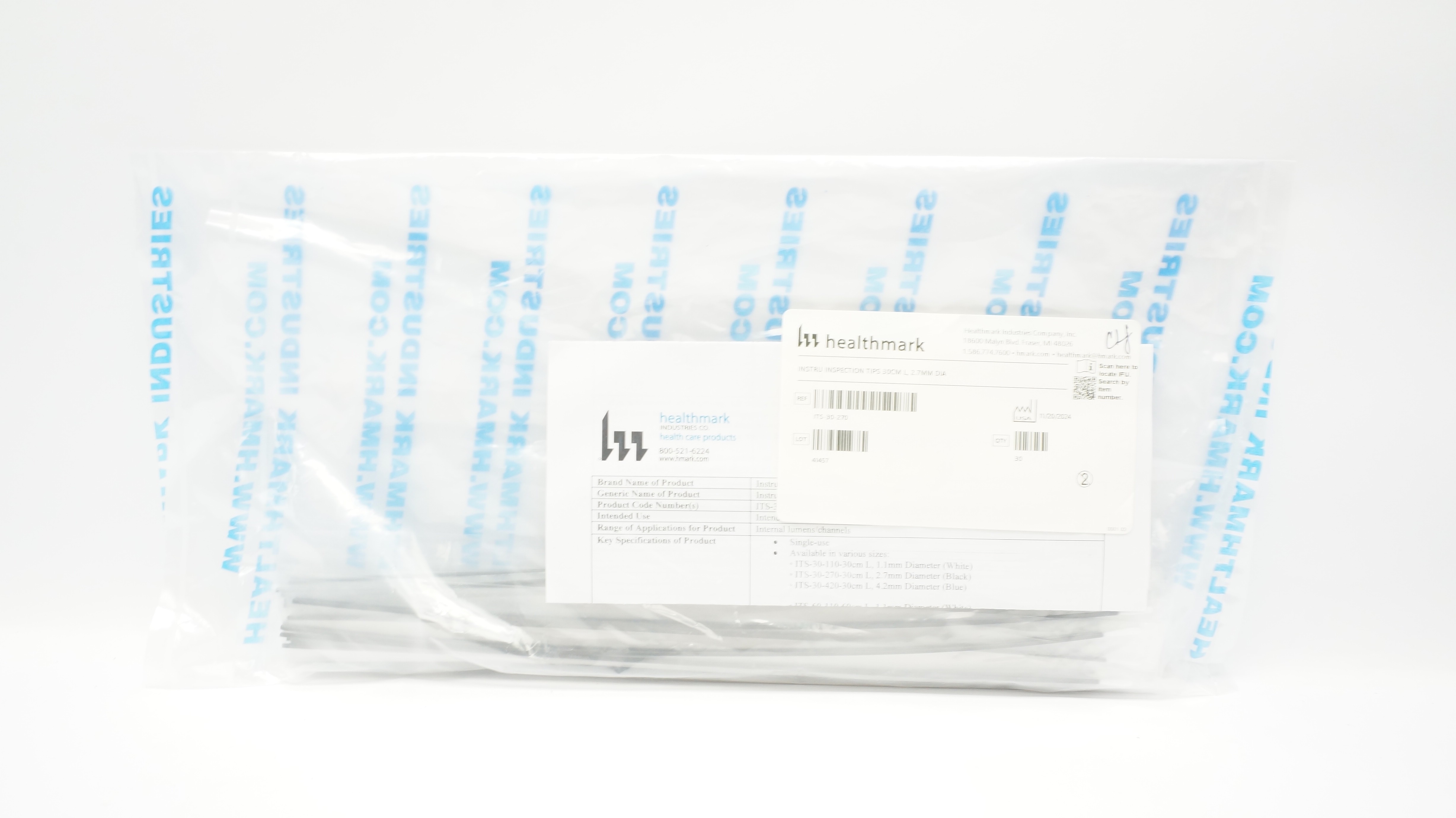 Healthmark ITS-30-270 Insert Inspection Tips 30cm L, 2.7mm Dia - Pack of 30
