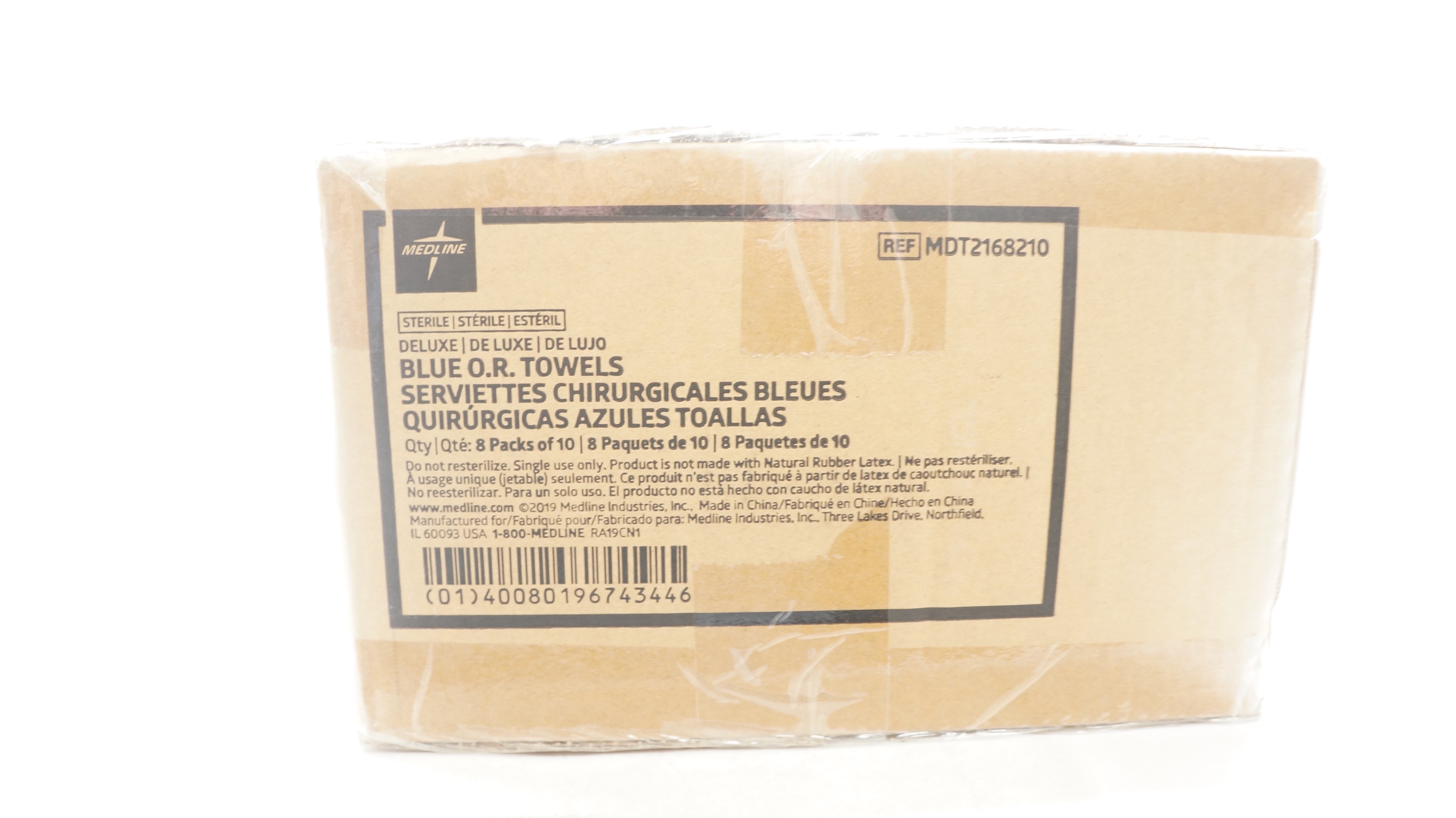 Medline MDT2168210 Blue O.R.Towels - Case of 80