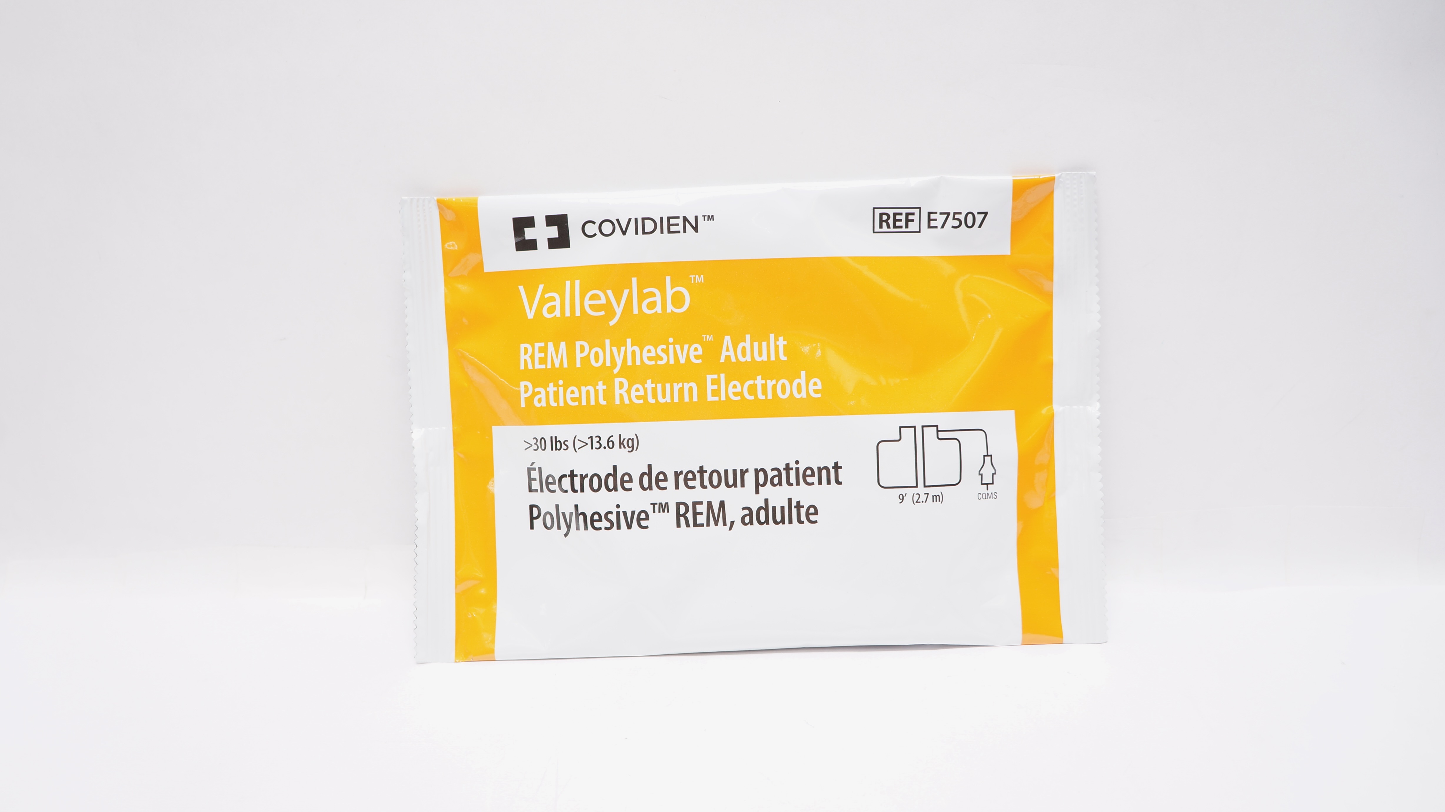 Covidien E7507 Vallelylab REM Polyhesive Adult Return Electrode >30lbs