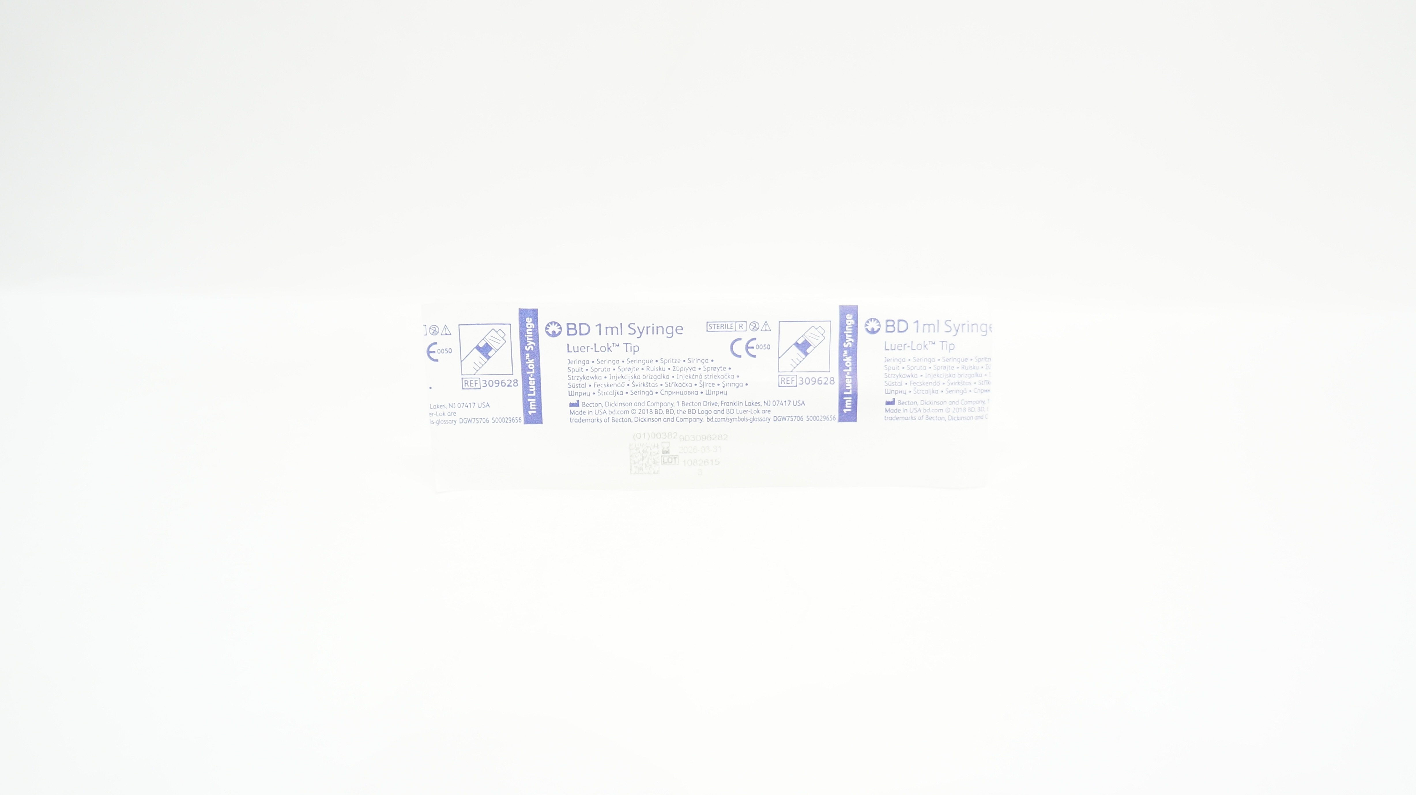 BD 309628 1ml Syringe Luer-Lok Tip