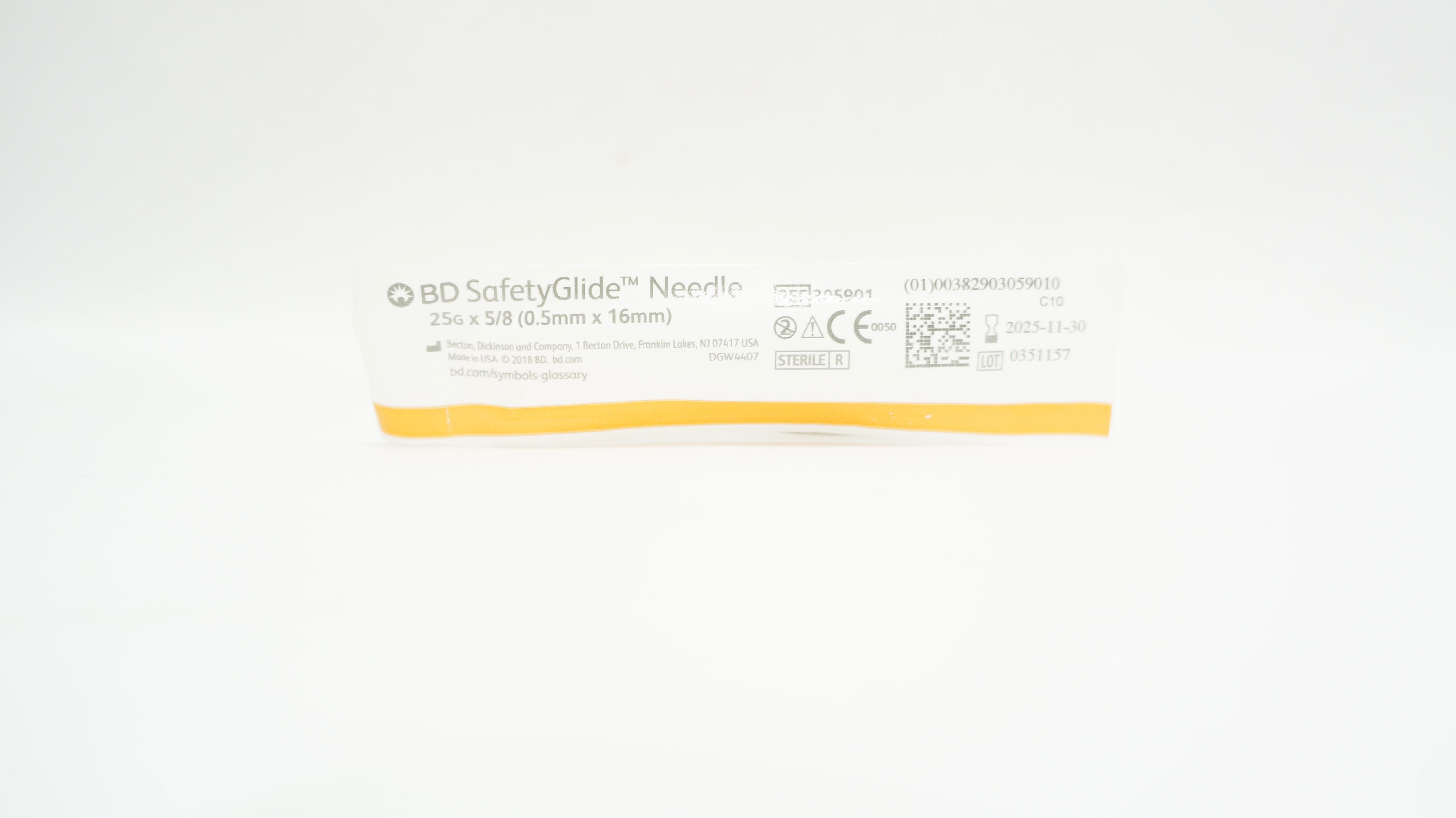 BD 305901 SafetyGlide  Ndle 25G x 5/8 inch