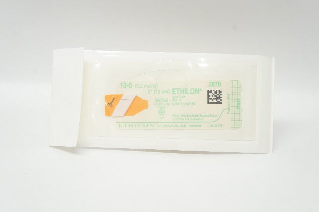 Ethicon 2870 10-0 Ethilon BV75-3 Taper Point 5inch Nylon Stre. (x)