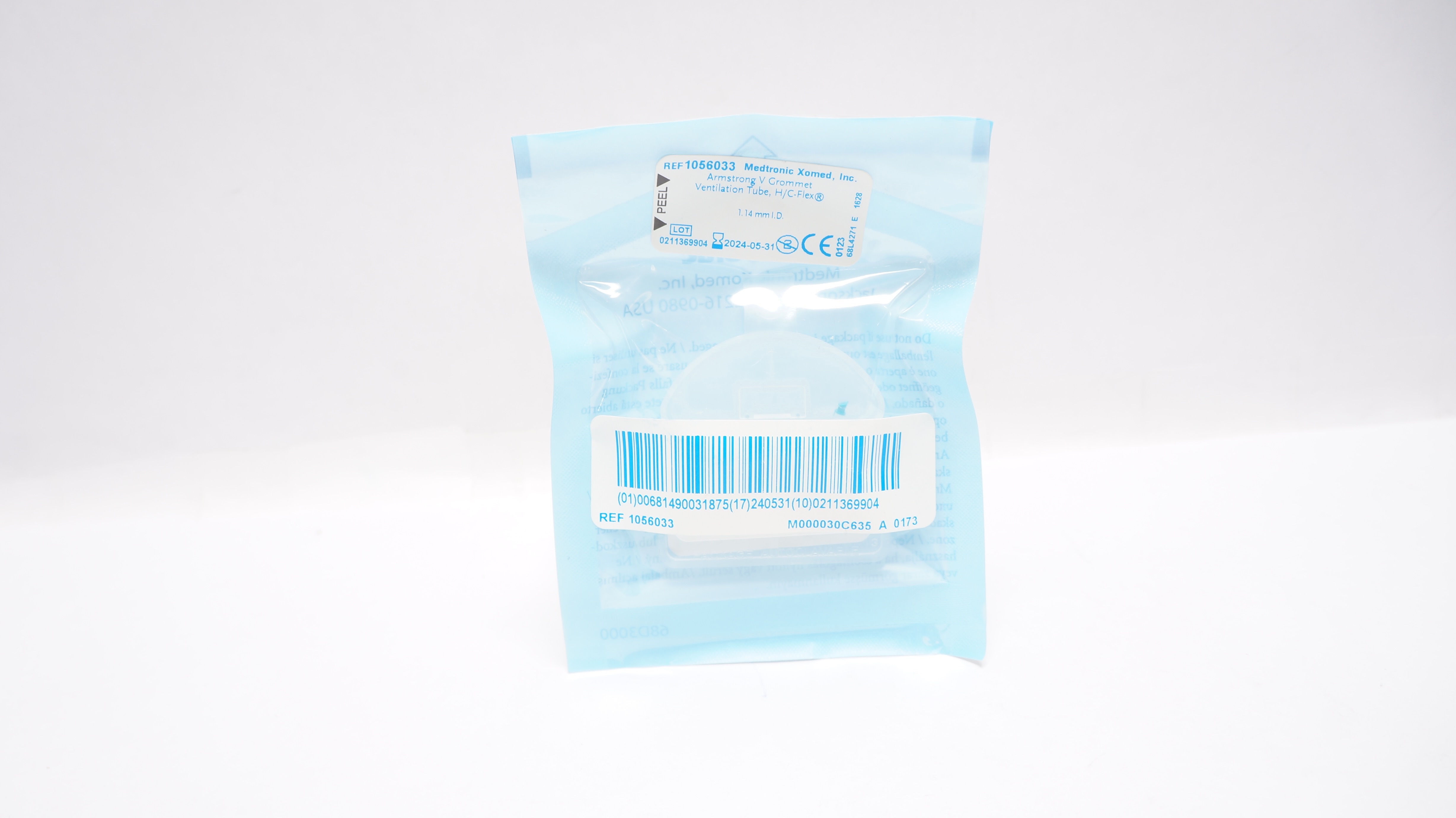 Medtronic Xomed 1056033 Armstrong V Grommet Ventilation Tube H/C-Flex 1.15mm