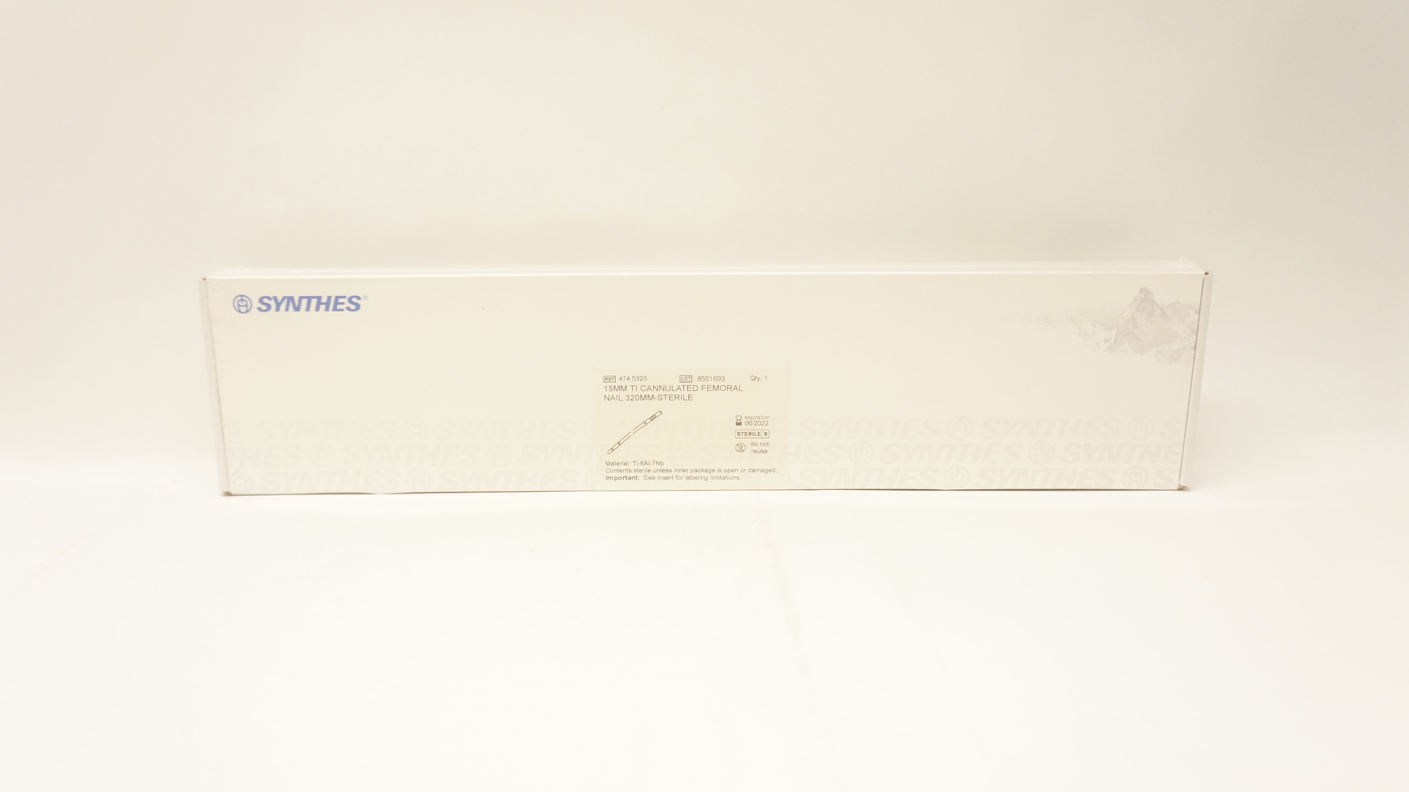 Synthes 474.532S 15mm Ti Cannulated Femoral Nail 320mm