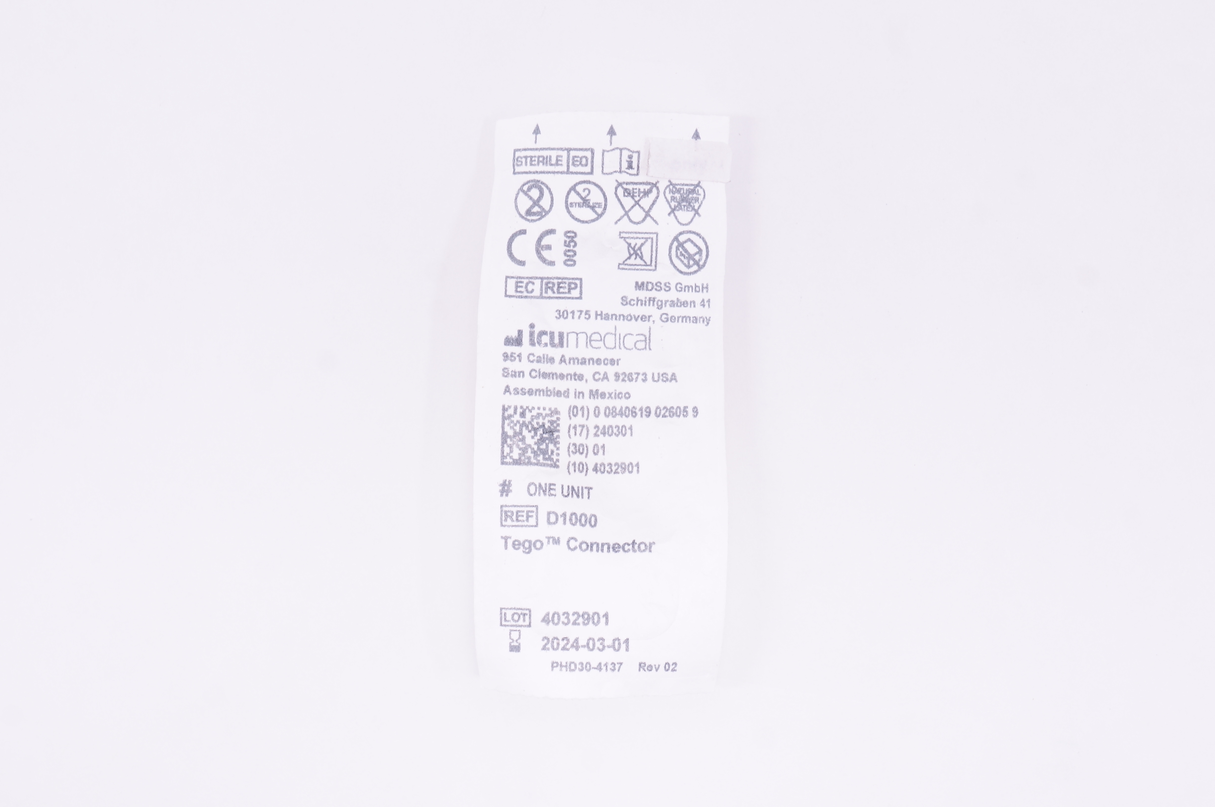 ICU Medical D1000 Tego Connector