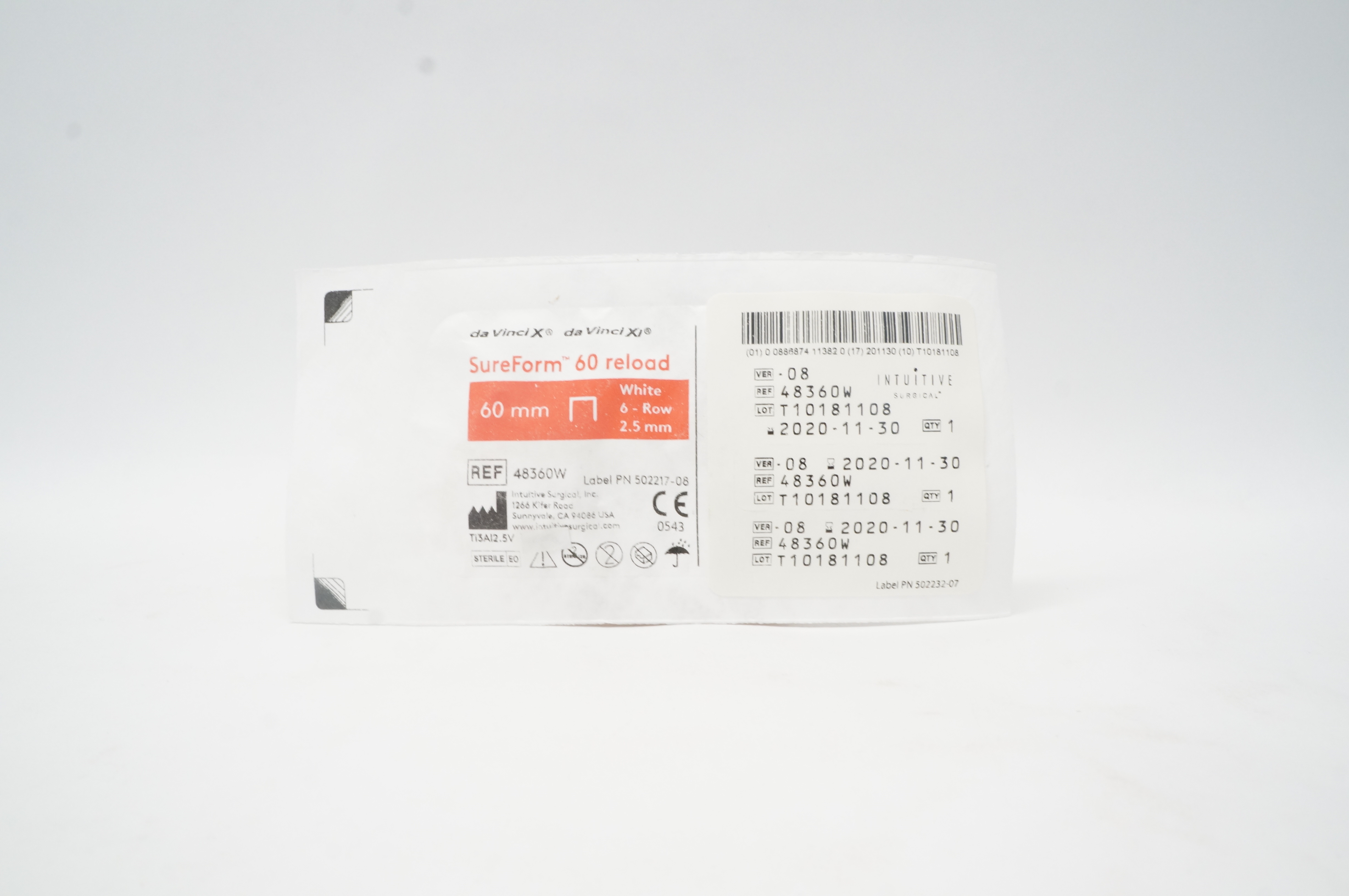 Intuitive 48360W daVinci X, Xi SureForm 60 Reload, 6Row White 60mm x 2