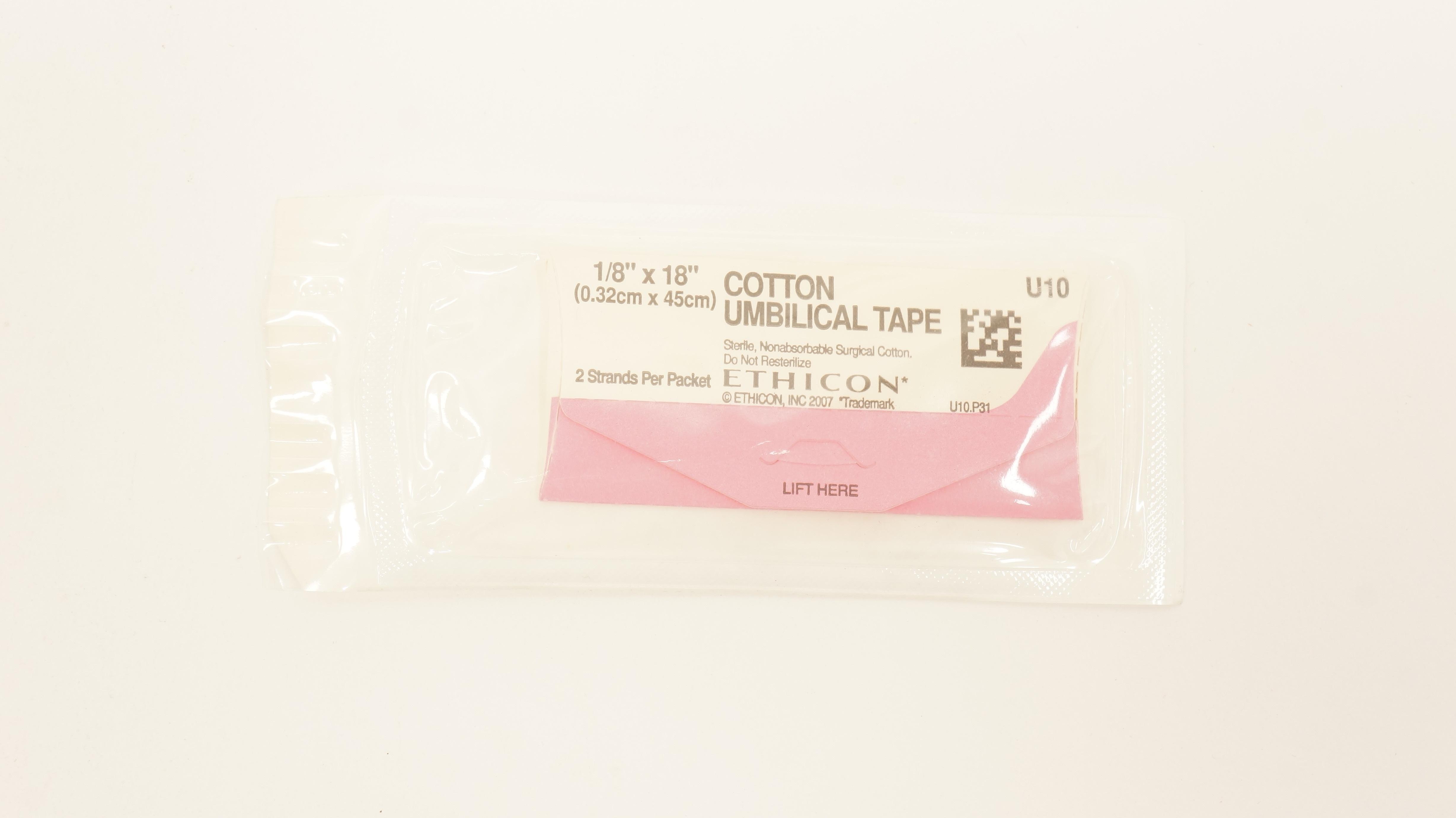 Ethicon U10 Cotton Umbilical Tape 1/8inch x 18inch (x)