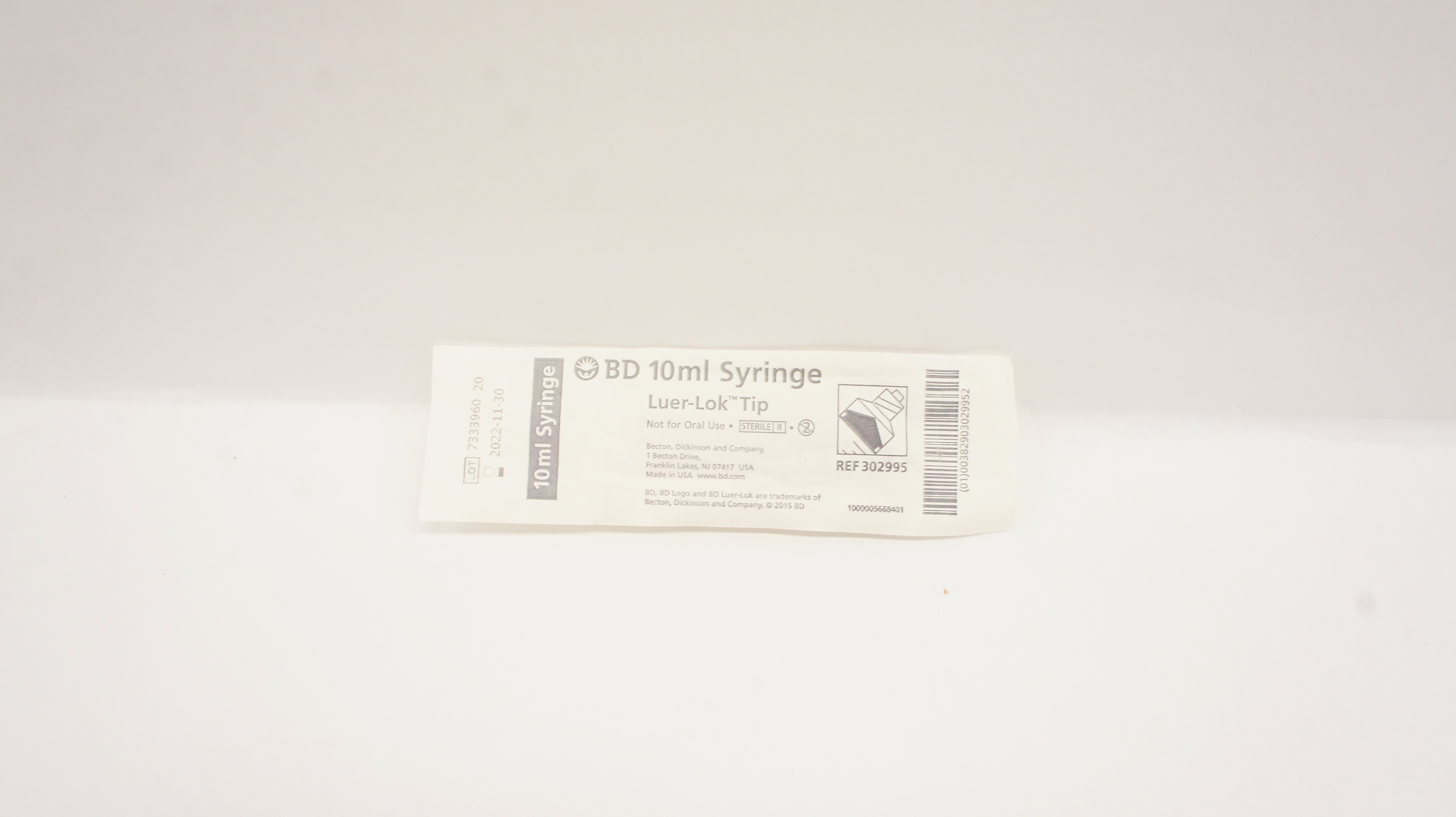 BD 302995 10ml Syringe Luer-Lok Tip