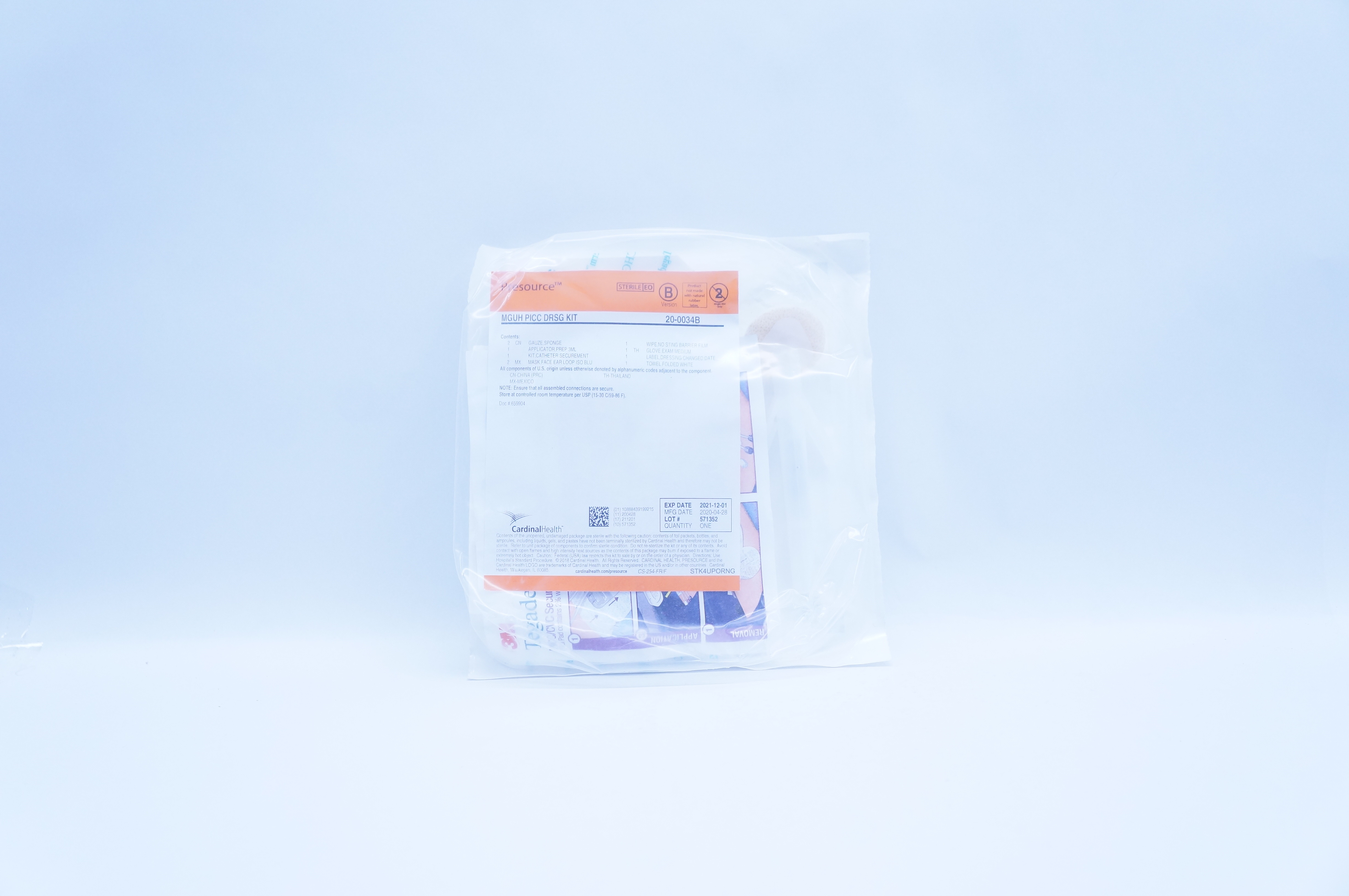 Cardinal Health 20-0034B Presource MGUH PICC DRSG Kit