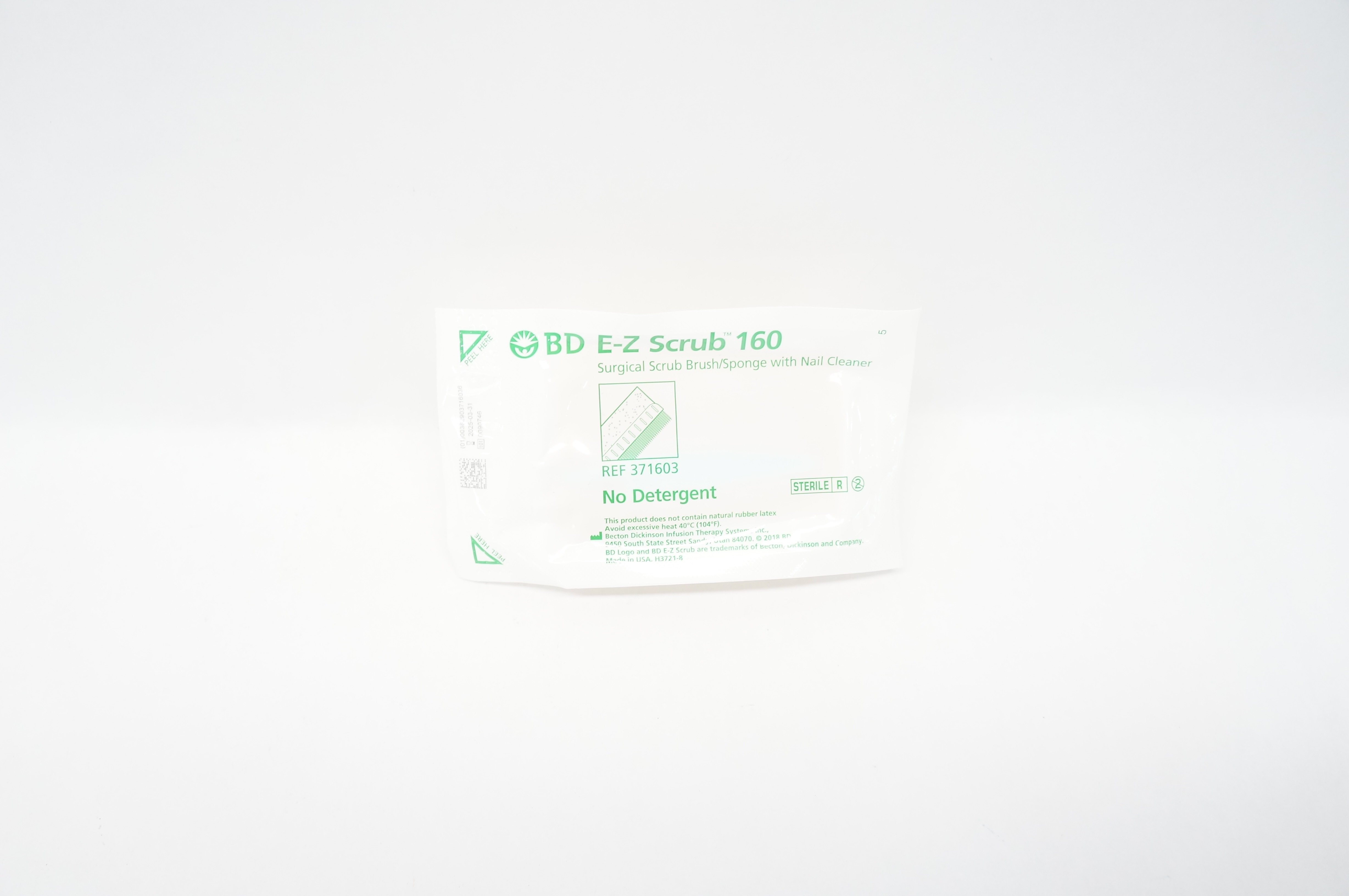 BD 371603 E-Z Scrub 160 Surgical Scrub Brush/Sponge W/ Nail Cleaner