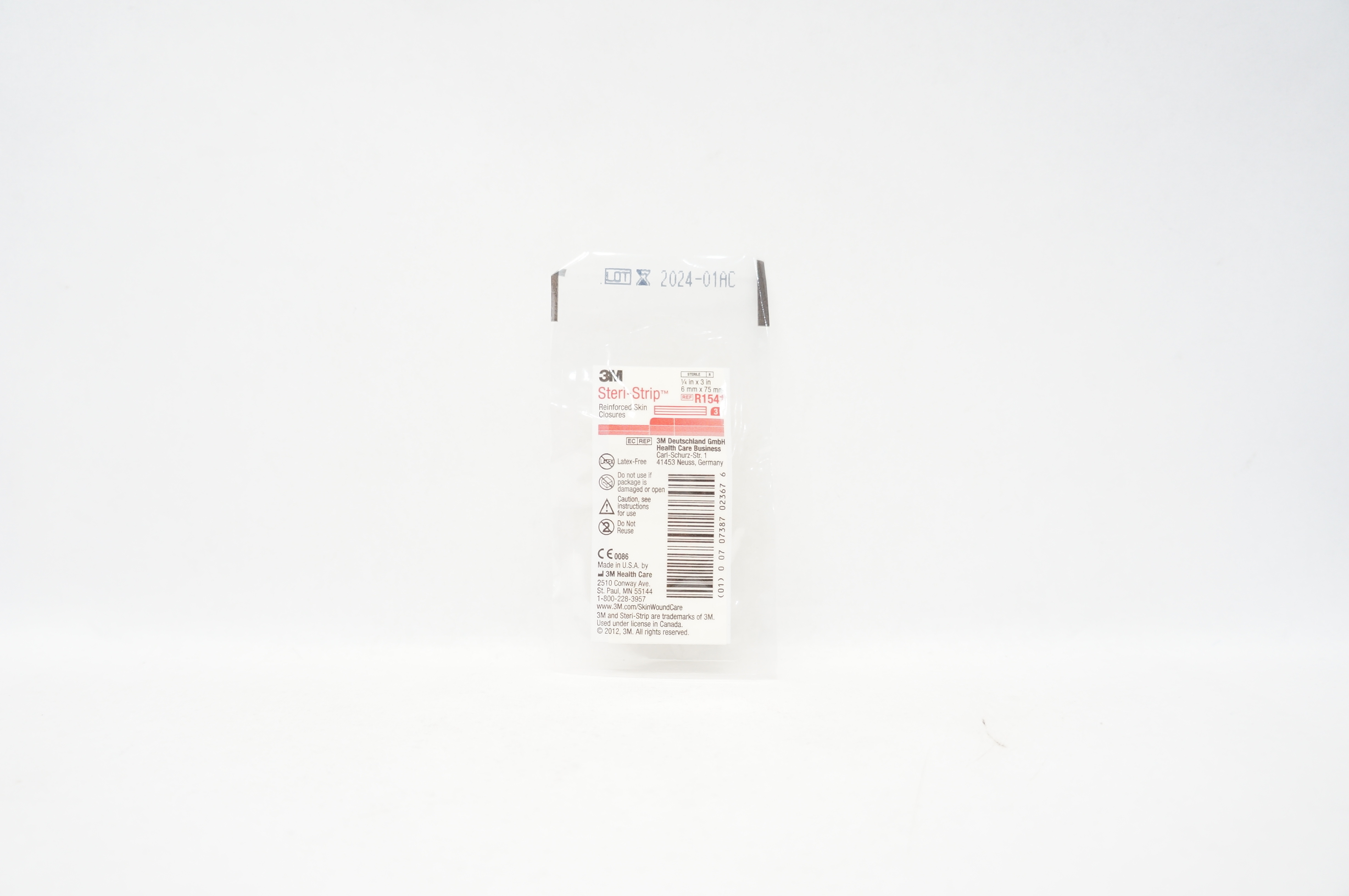 3M R1541 Steri-Strip Reinforced Skin Closures 1/4inch x 3inch -  Pack of 3