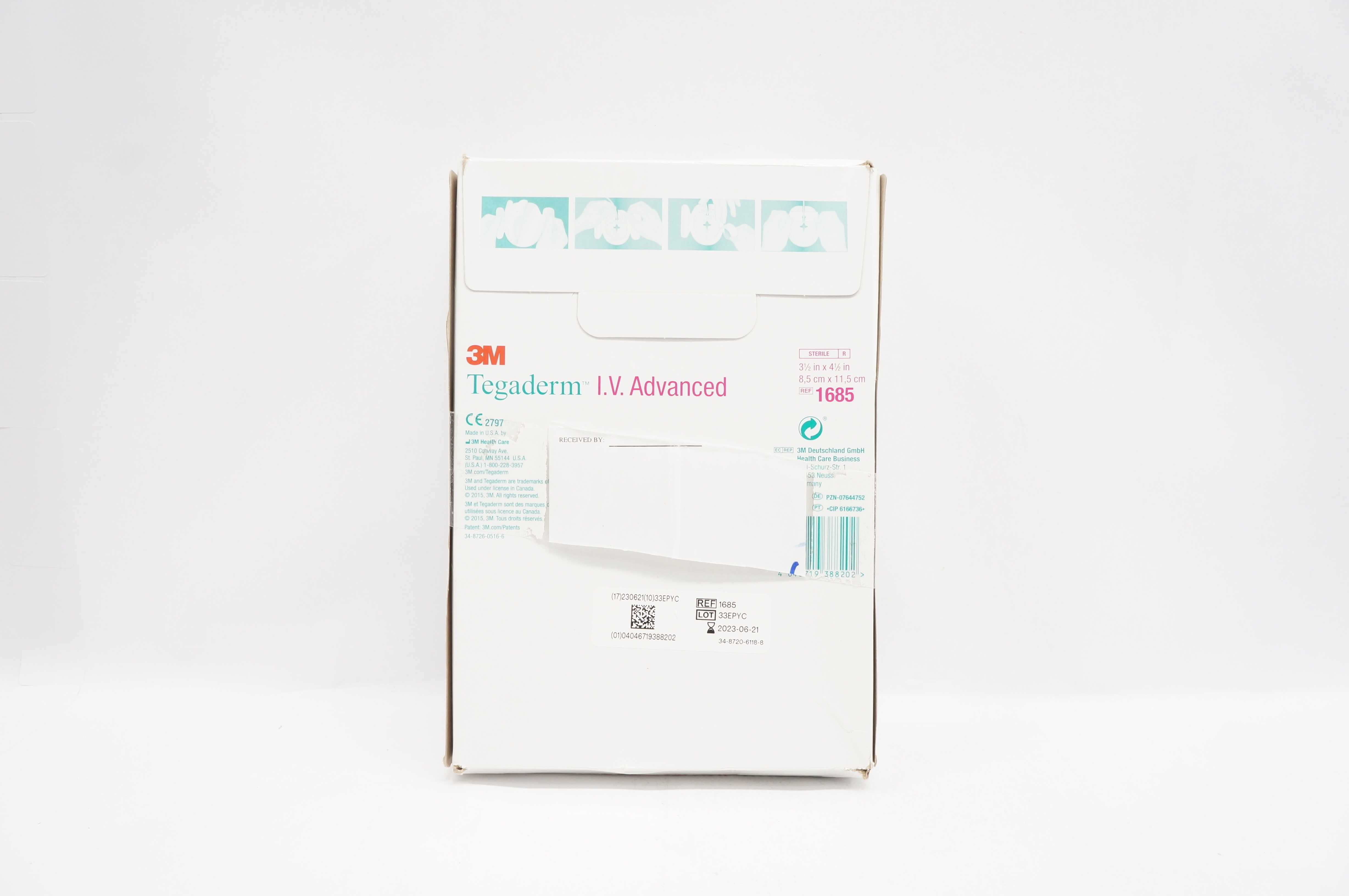 3M 1685 Tegaderm IV Advanced Securement Dressing 3-1/2 x 4-1/2 inch ...