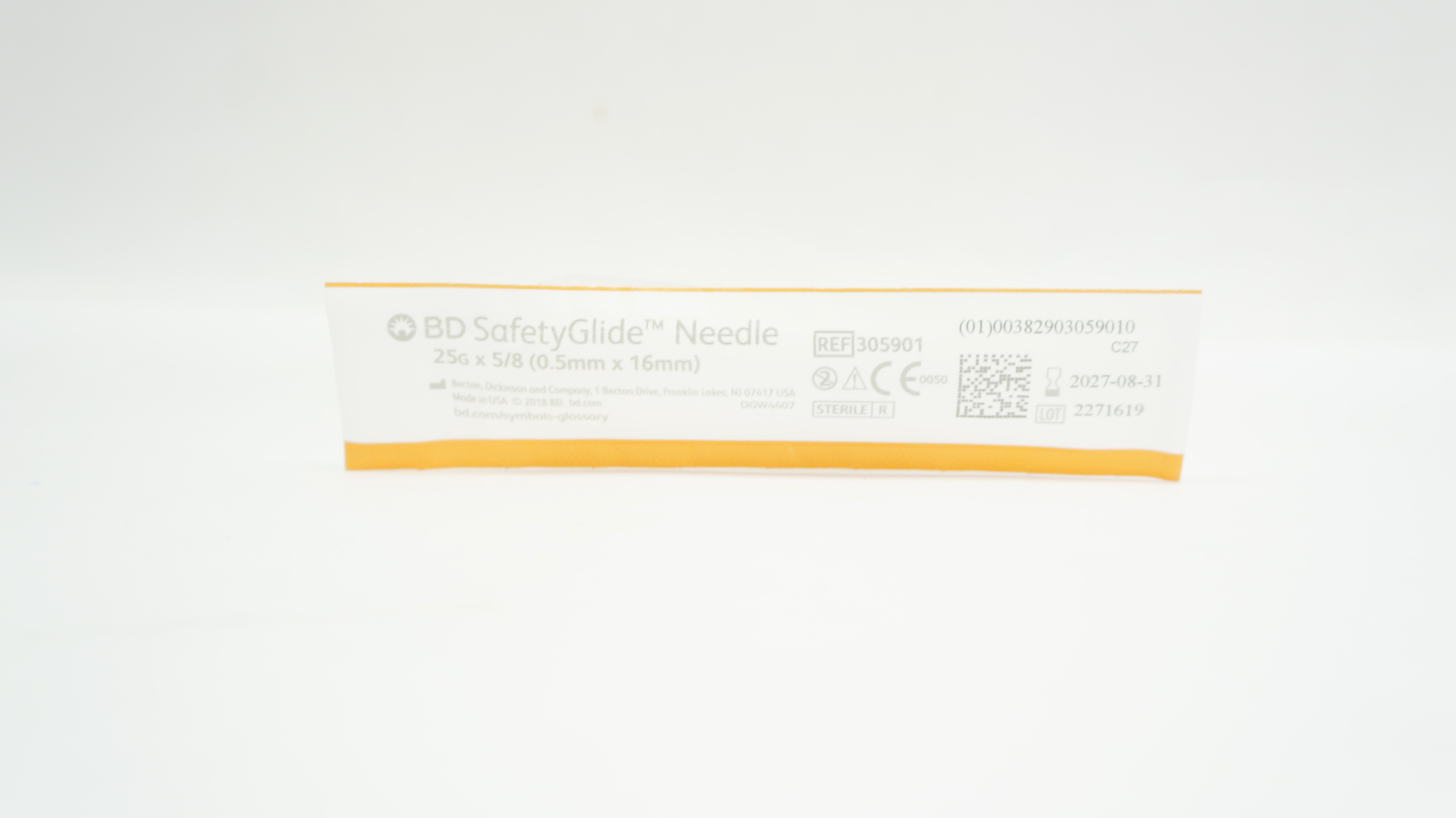 BD 305901 SafetyGlide  Ndle. 25G x 5/8 inch