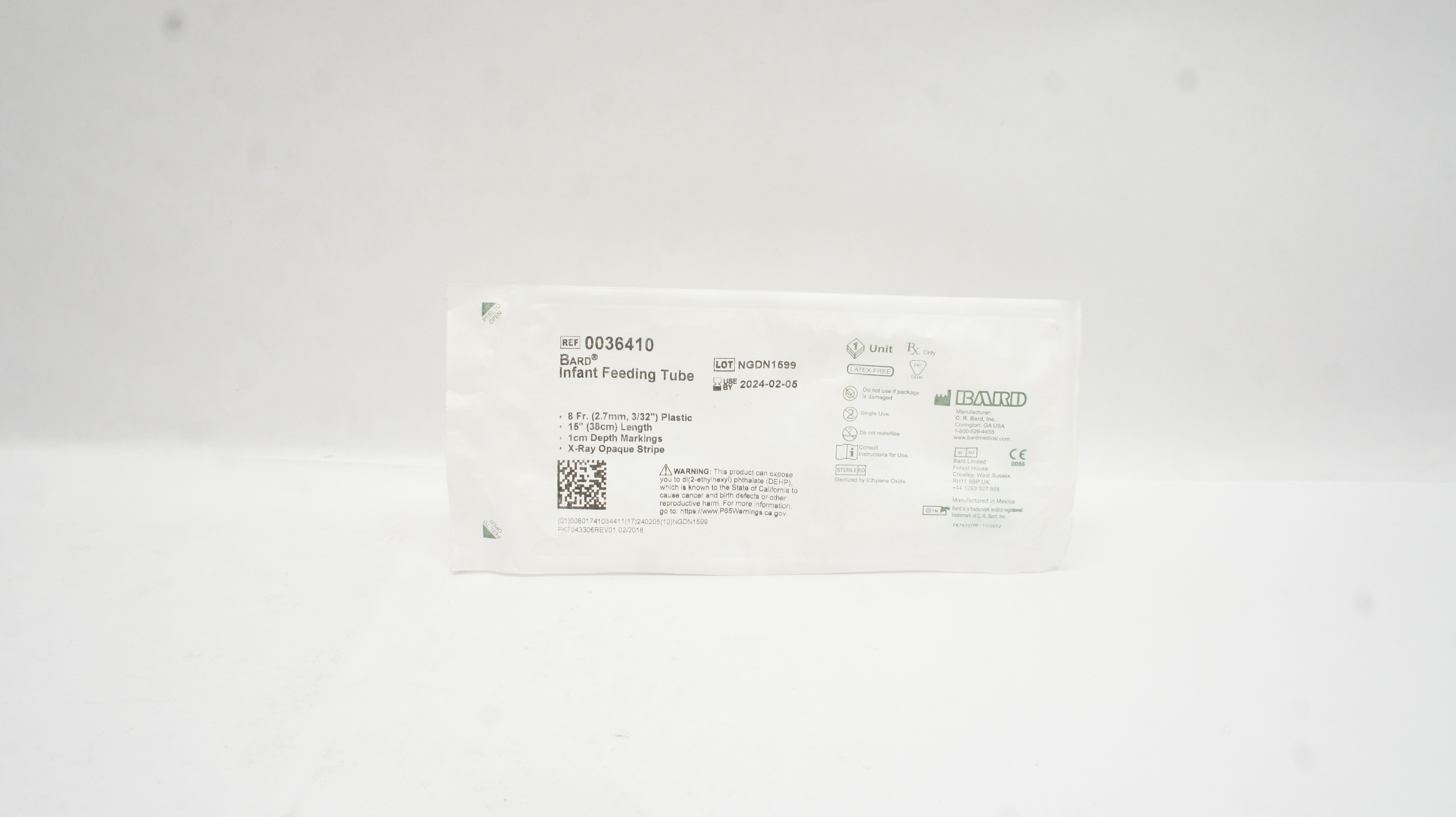 Bard 0036410 Infant Feeding Tube 8Fr. x 15inch