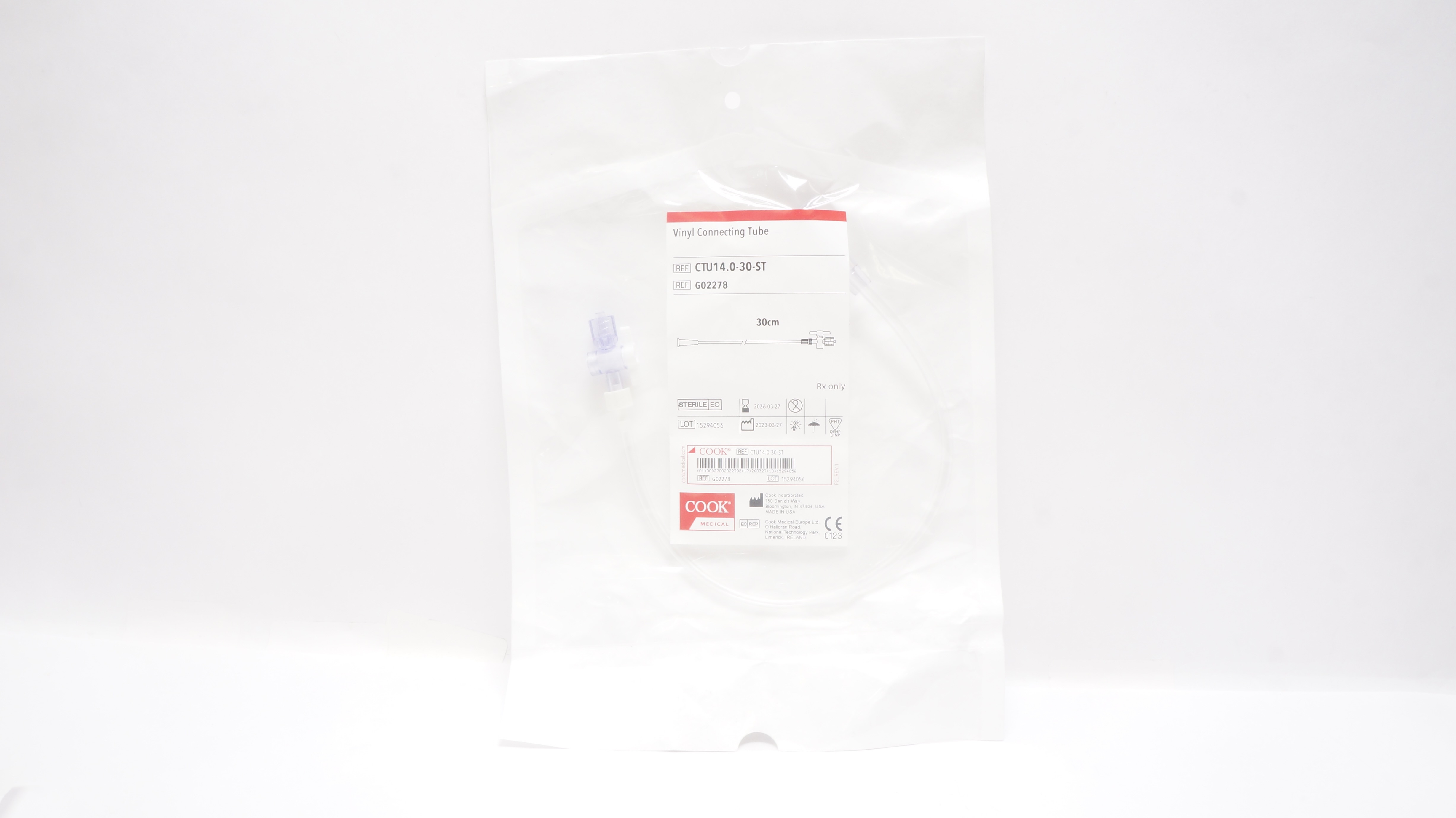 Cook Medical G02278 Vinyl Connecting Tube 30 cm
