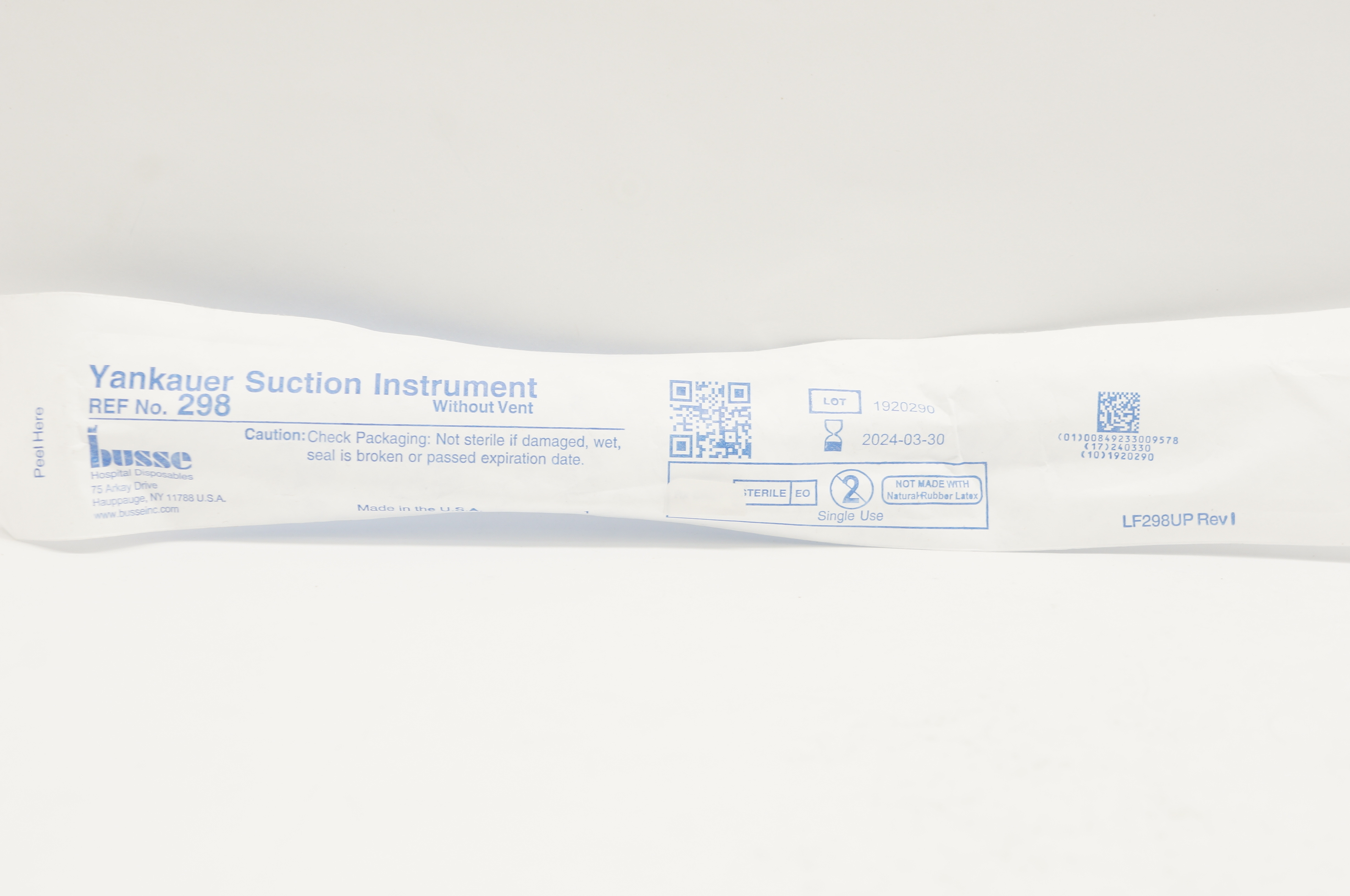 Busse 298 Yankauer Suction Instrument Without Vent (x)