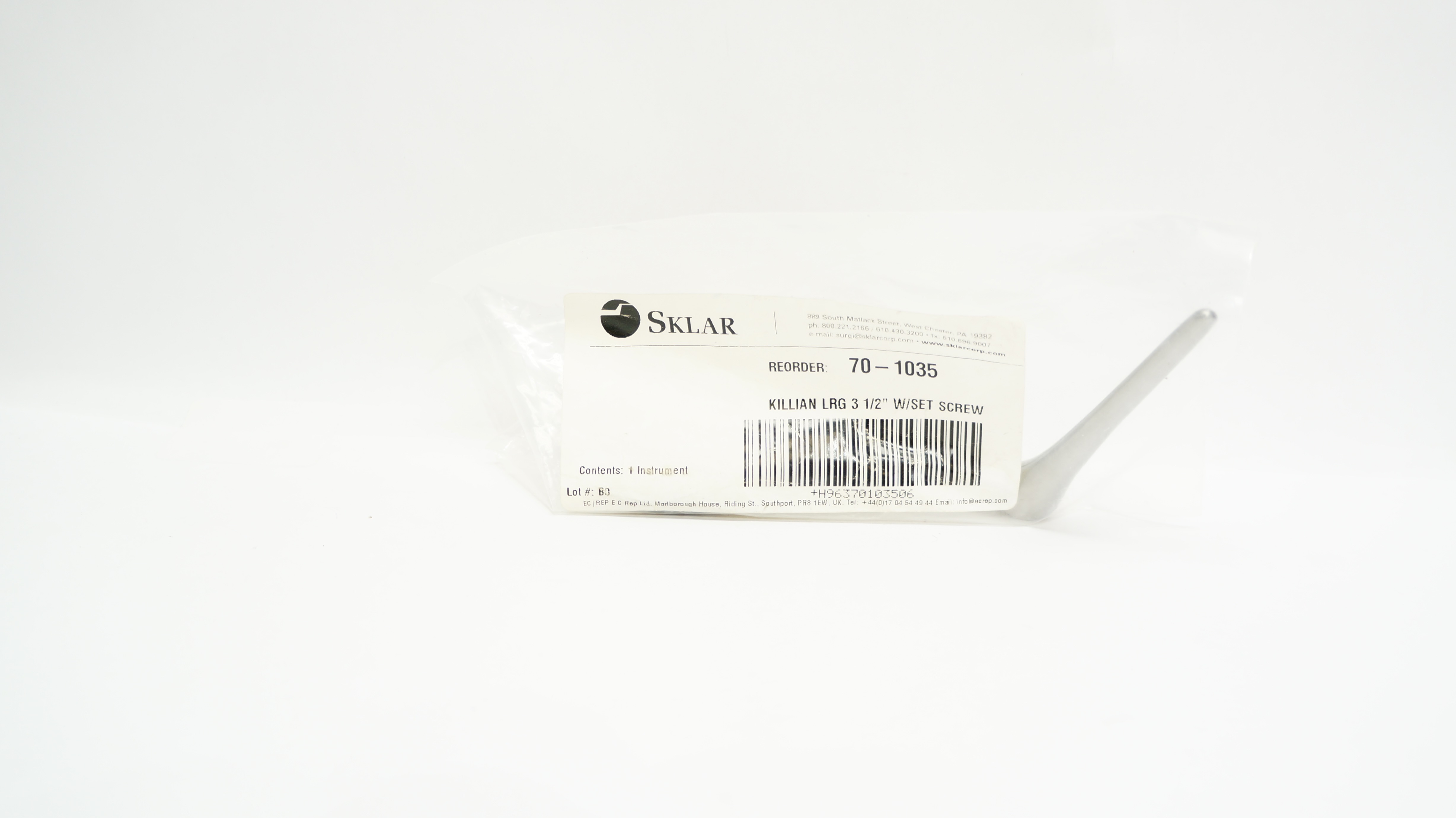 Sklar 701035 Killian LRG 3 1/2In W/Set Screw