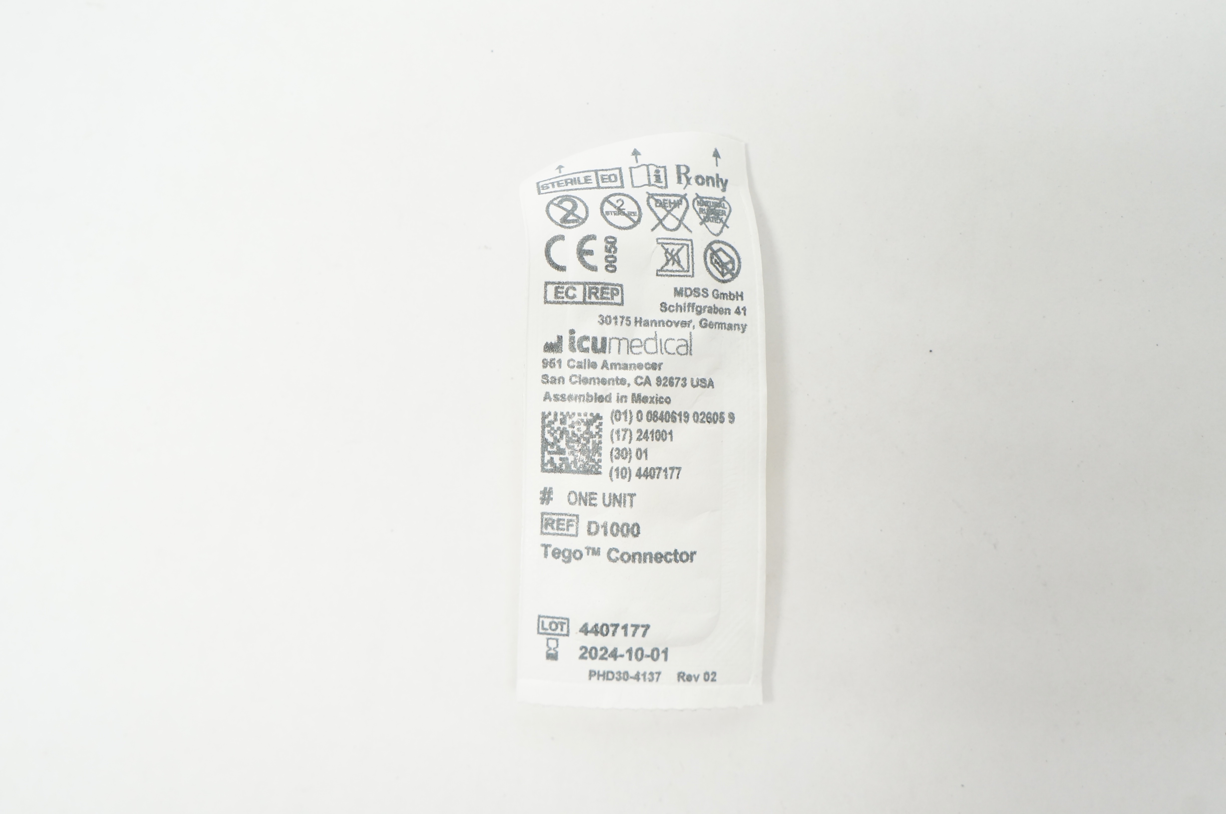 ICU Medical D1000 Tego Connector